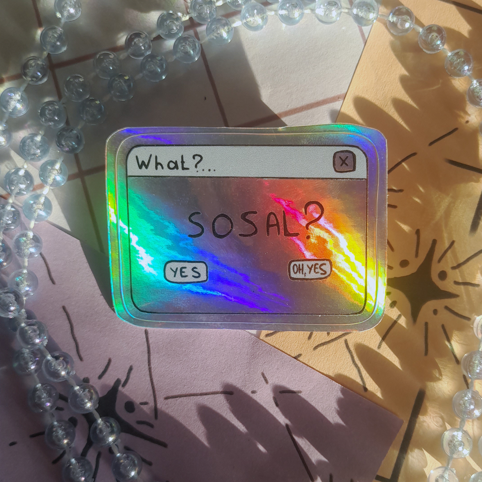 одиночный голо-стикер "окно вин"