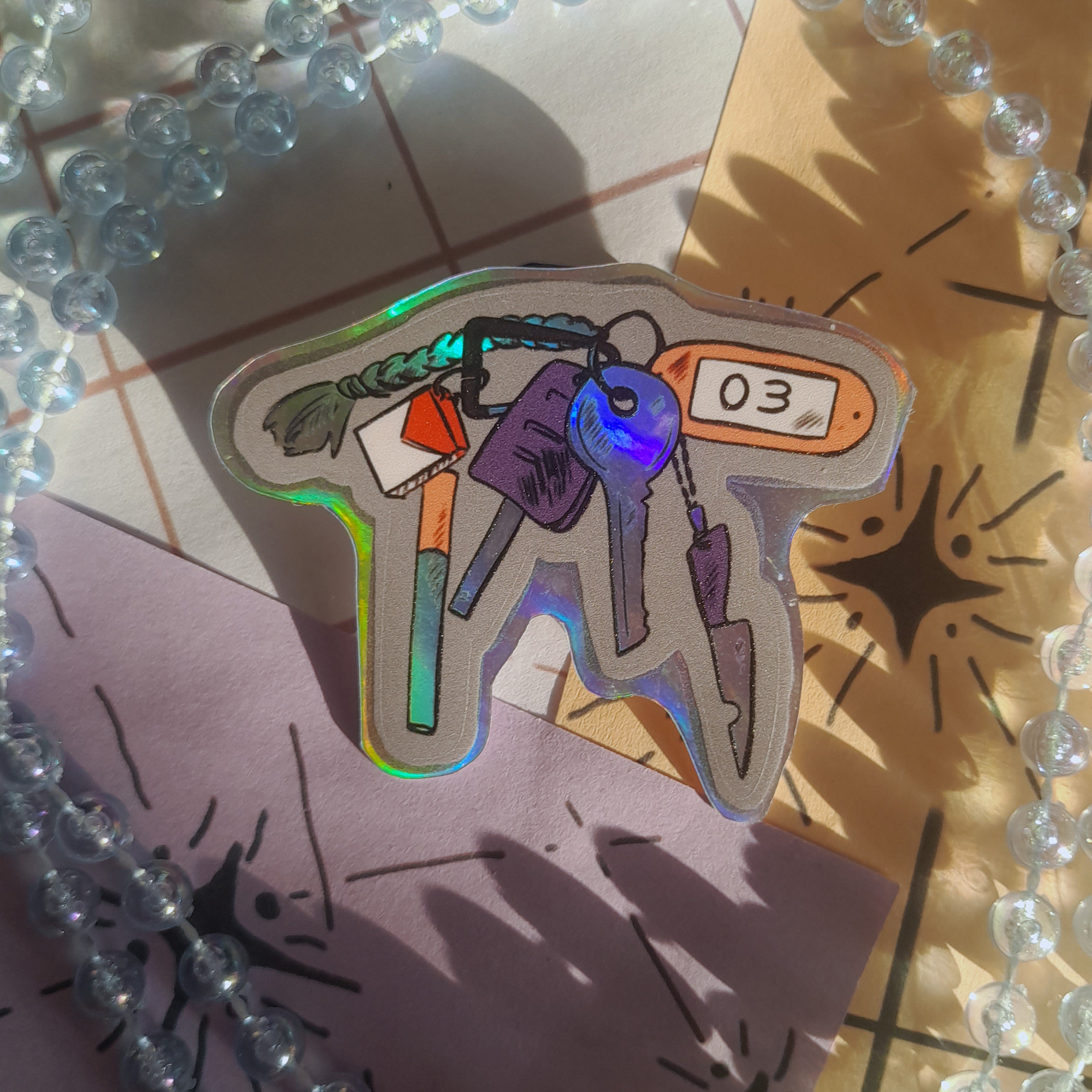 одиночный голо-стикер "ключи Эндрю"