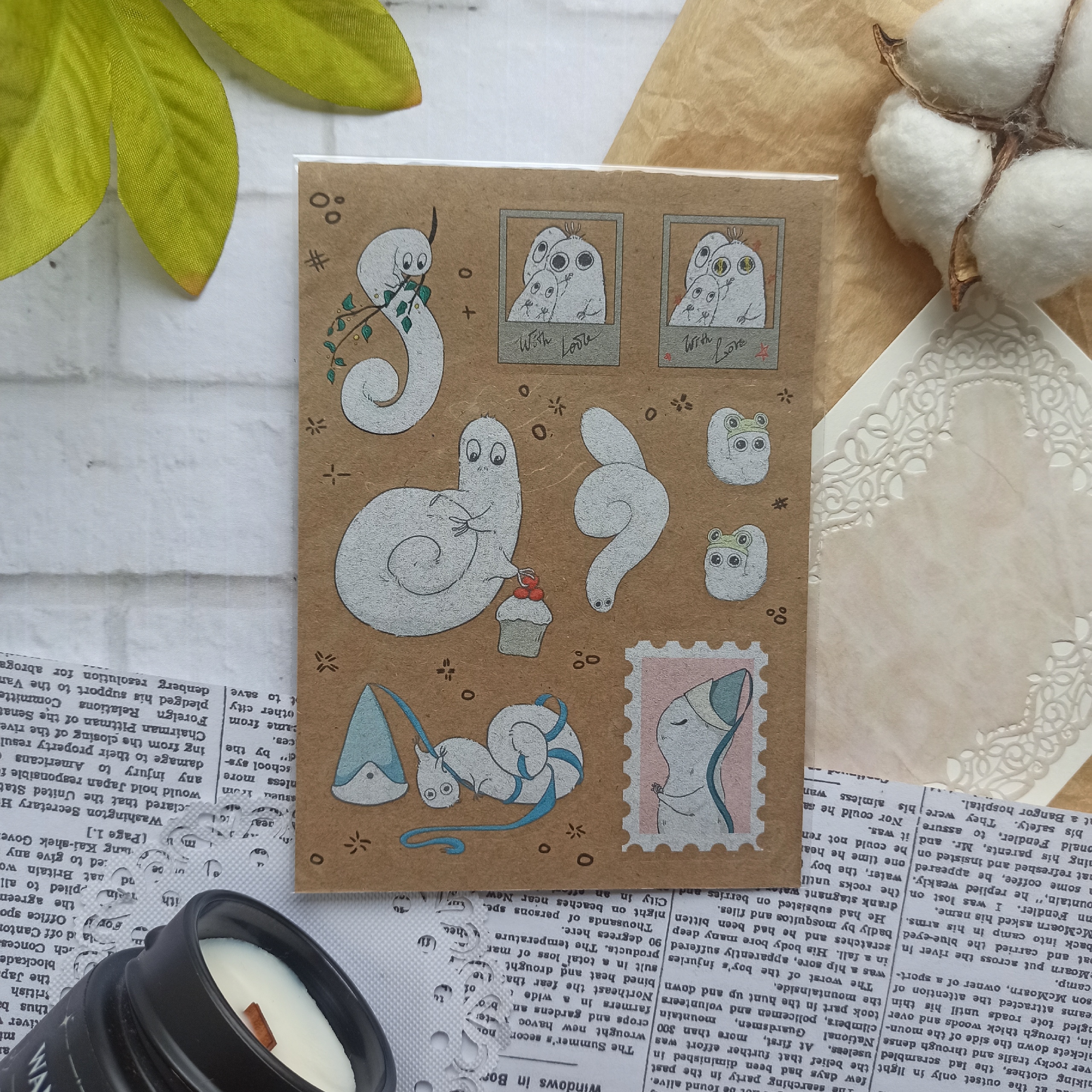 Стикерпак "Кисточники" крафт-бумага