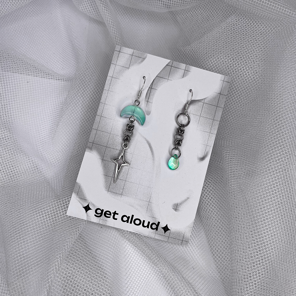 Серьги MOON&TEAR зелёные