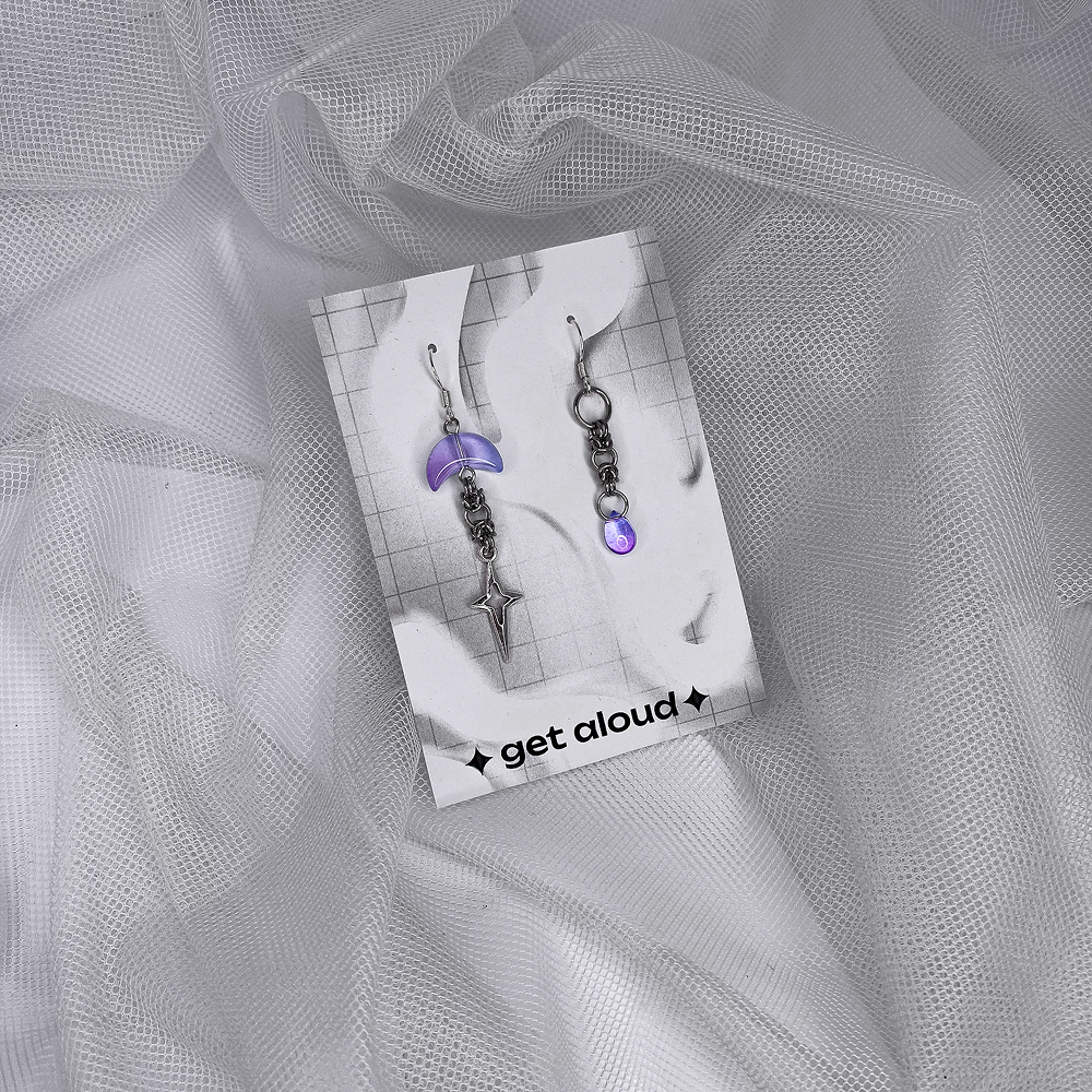 Серьги MOON&TEAR фиолетовые