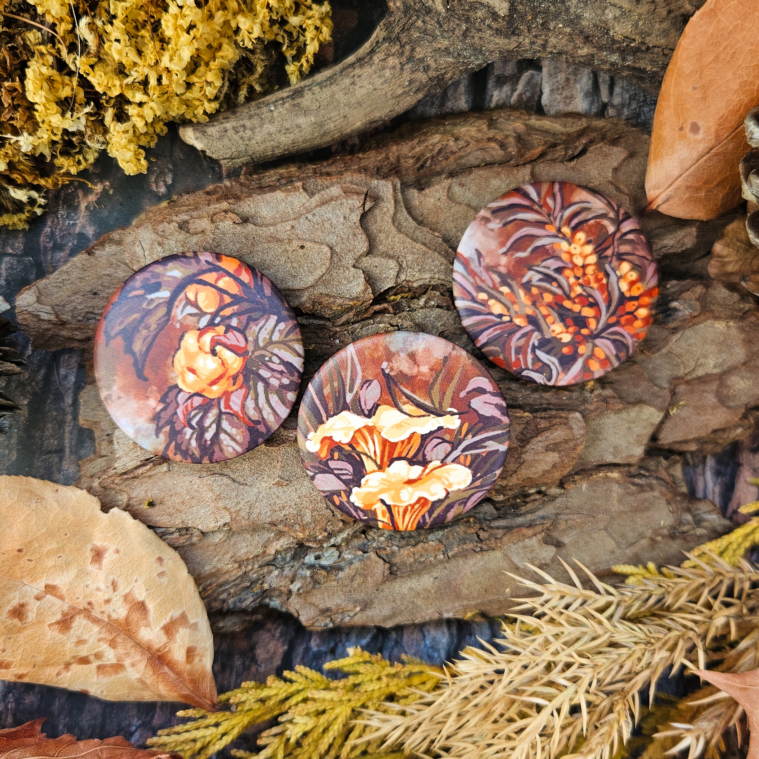 Сет значков "Янтарный лес"