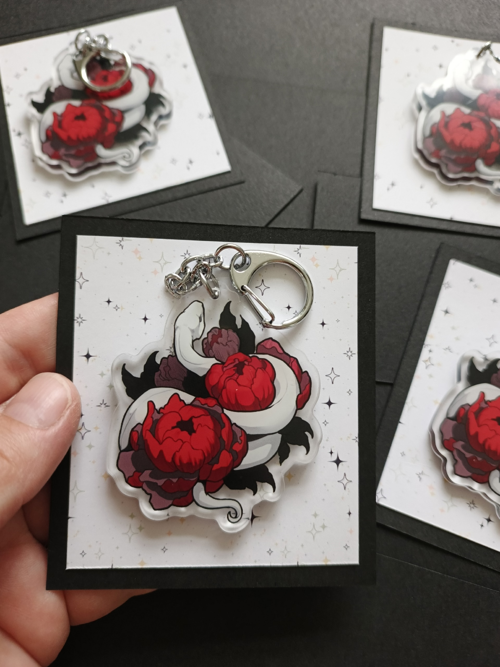 Брелок акриловый "пионы"