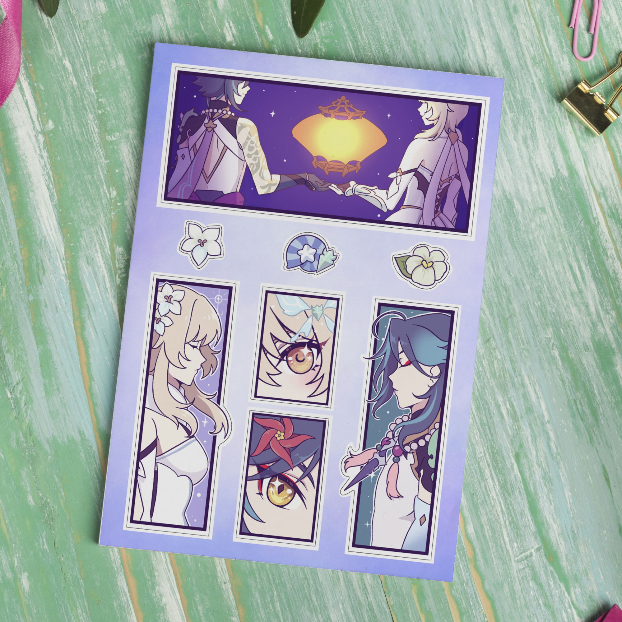 Стикерпак Геншин Сяо и Люмин