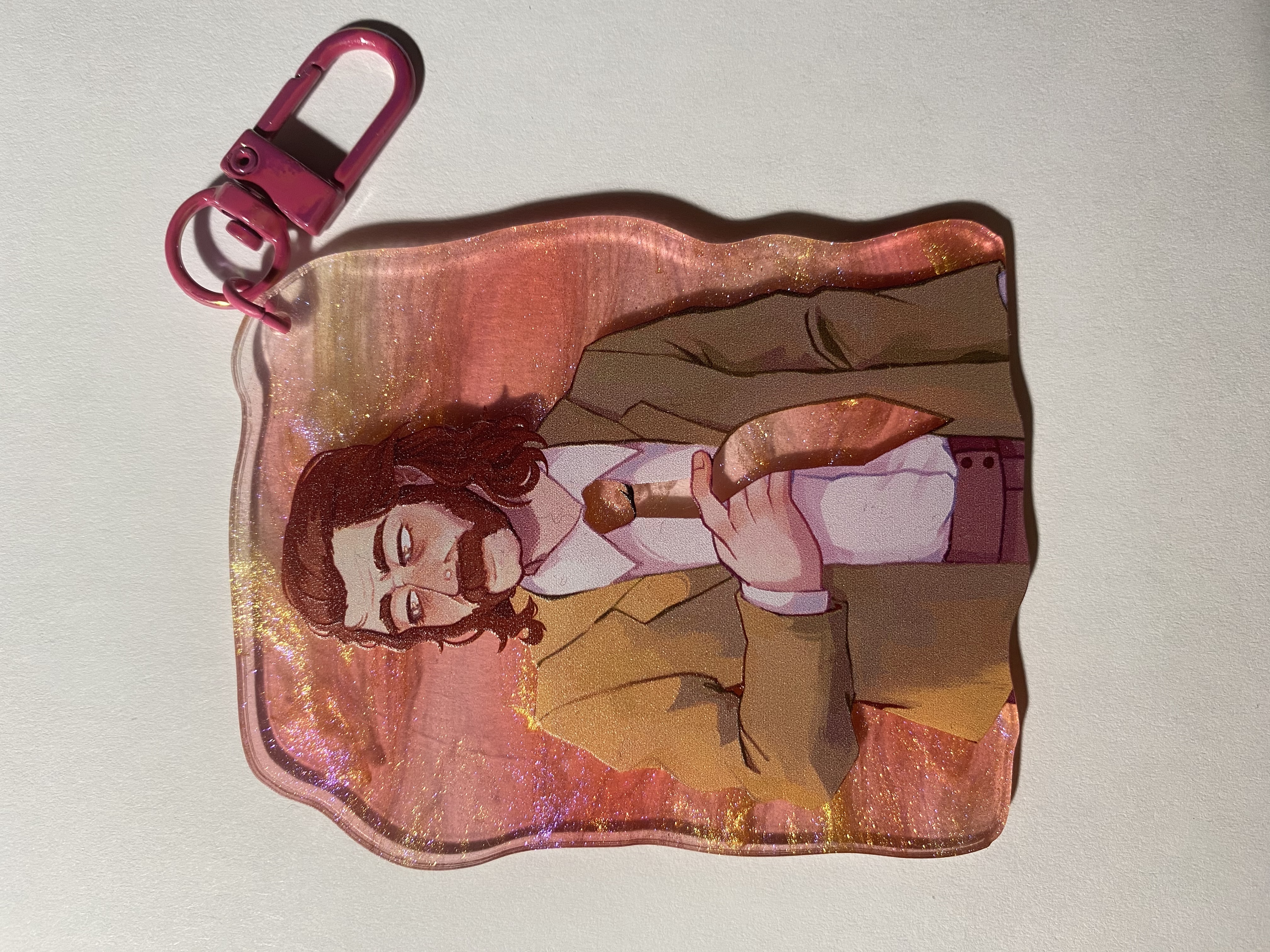 Брелок на цветном акриле 8см Закатный Гарье