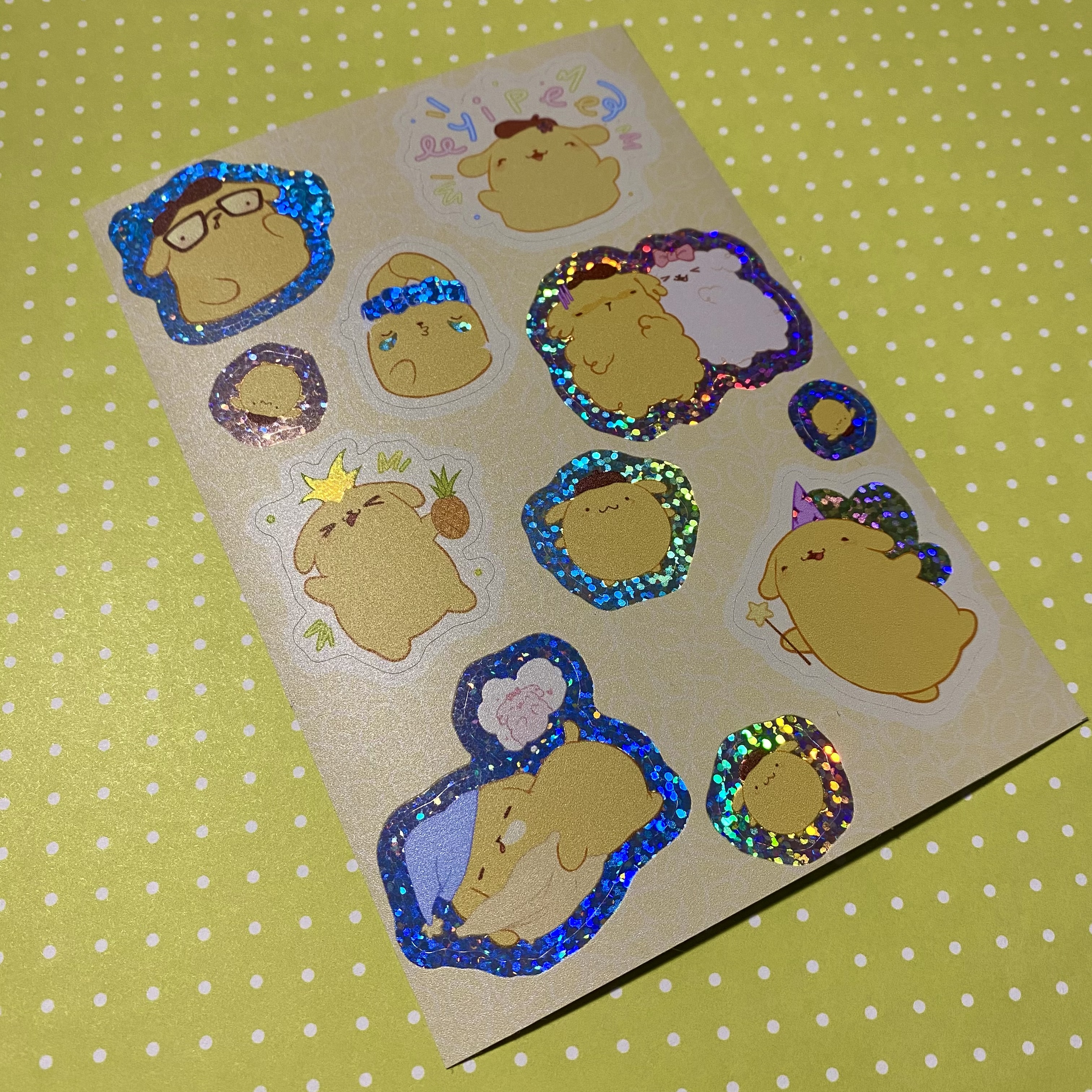 Глиттер стикерпак "Помпомпурин"