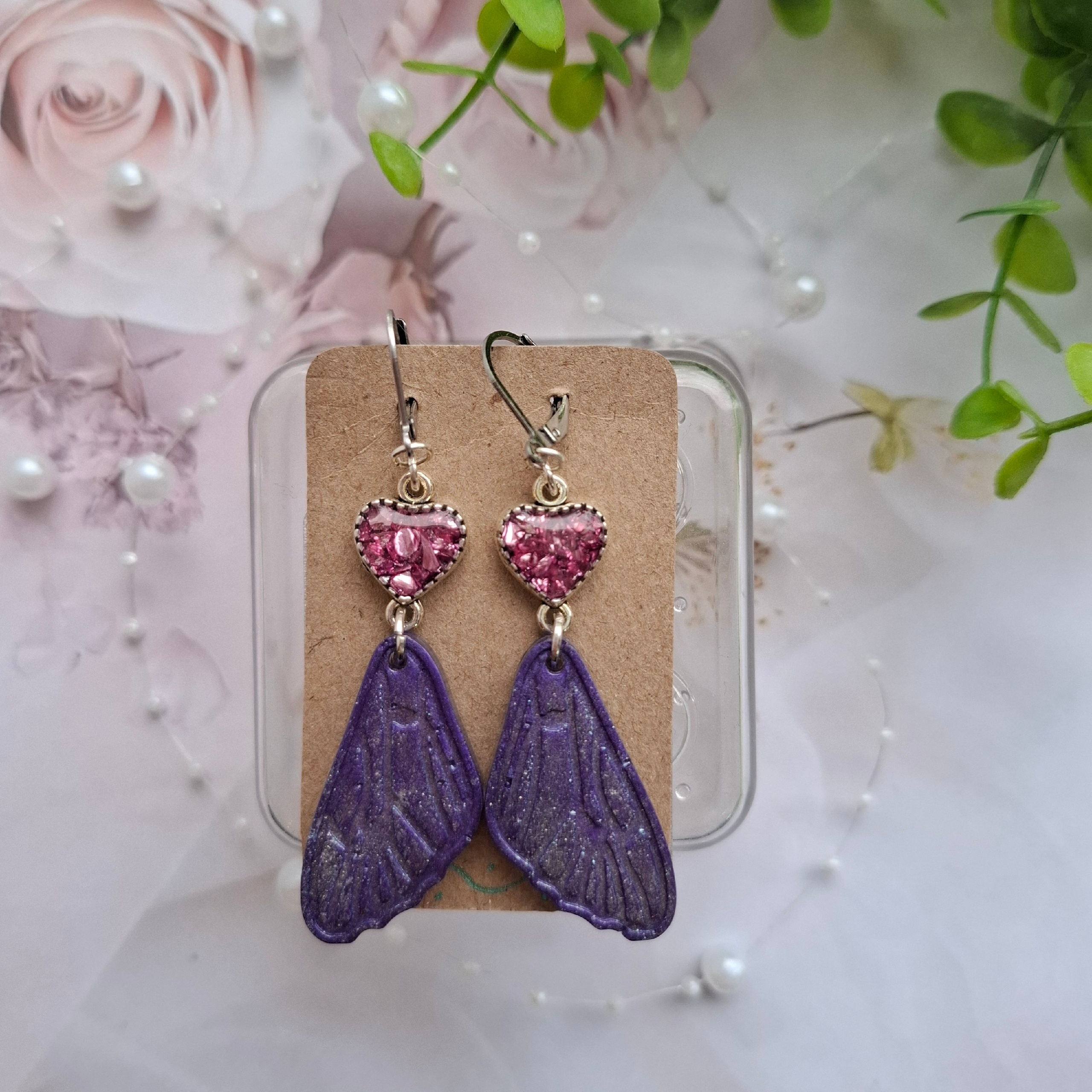 Серьги Фиолетовые крылья