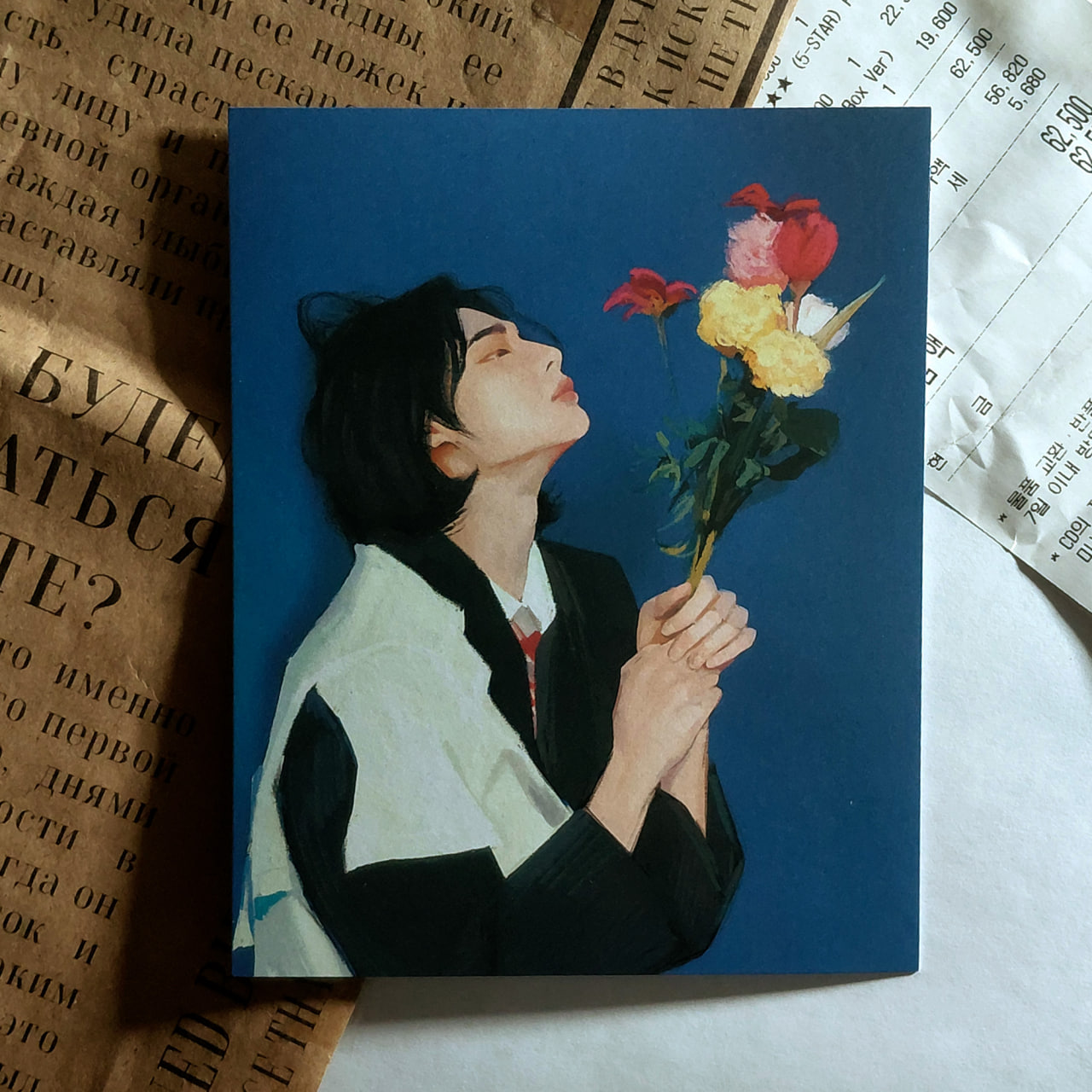 Открытка "Хенджин с цветочками"