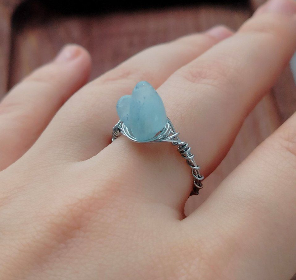 Кольцо 17 с аквамарином