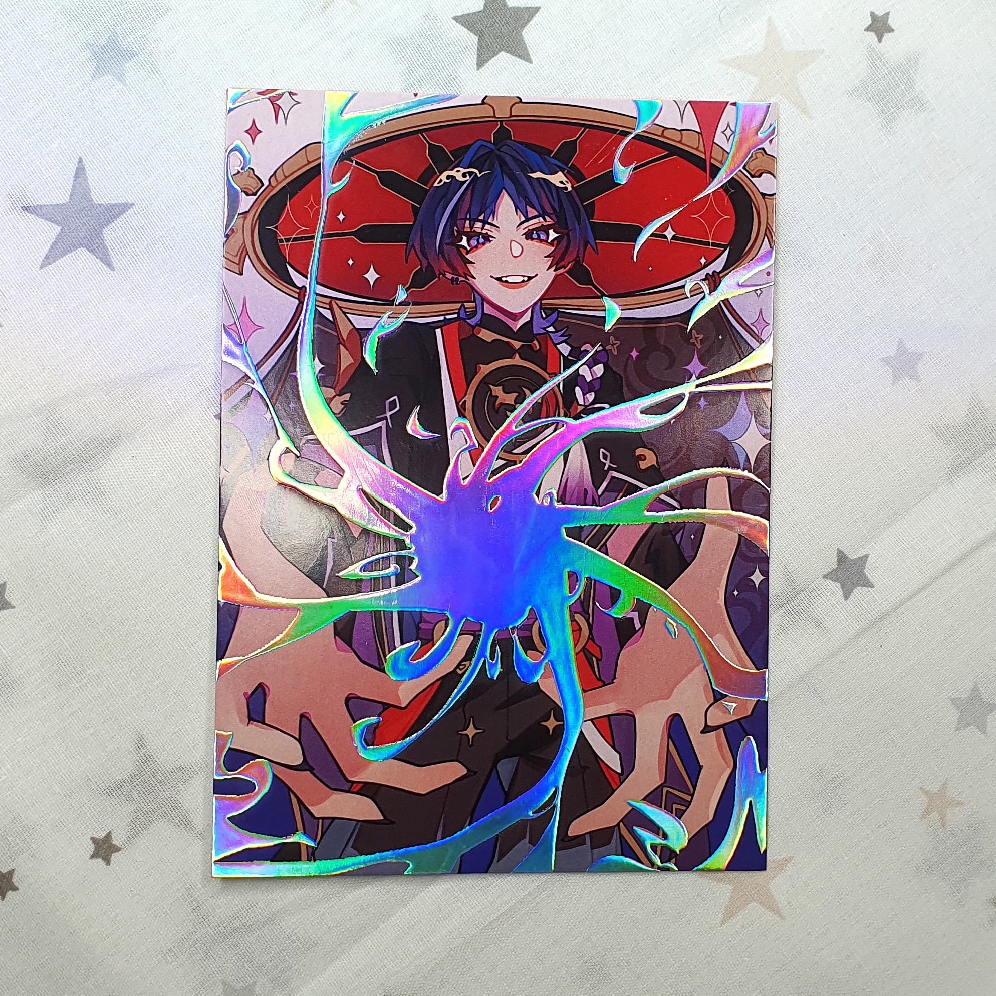 Принт А6 голография, Скарамучча