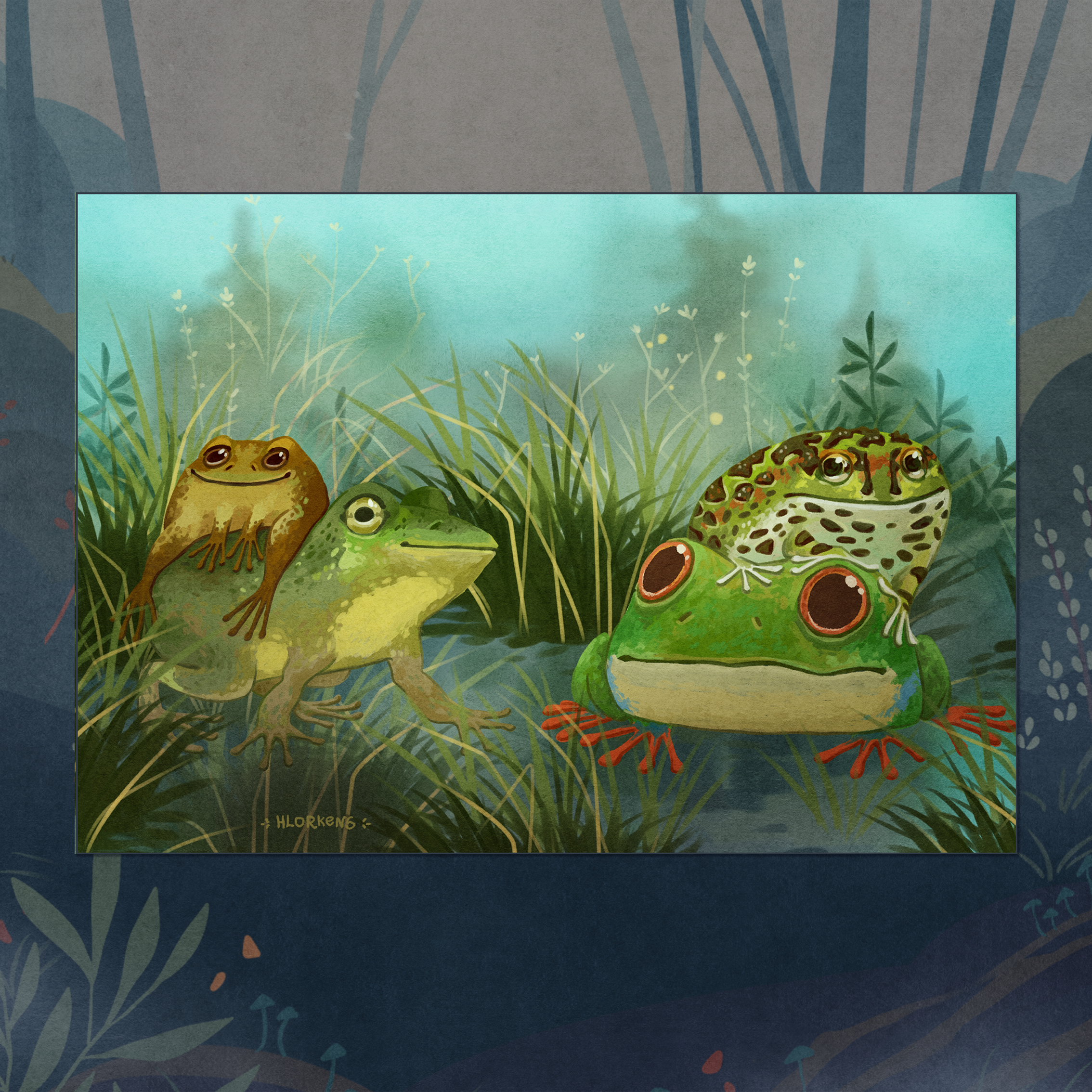 Открытка "Лягушки" А6