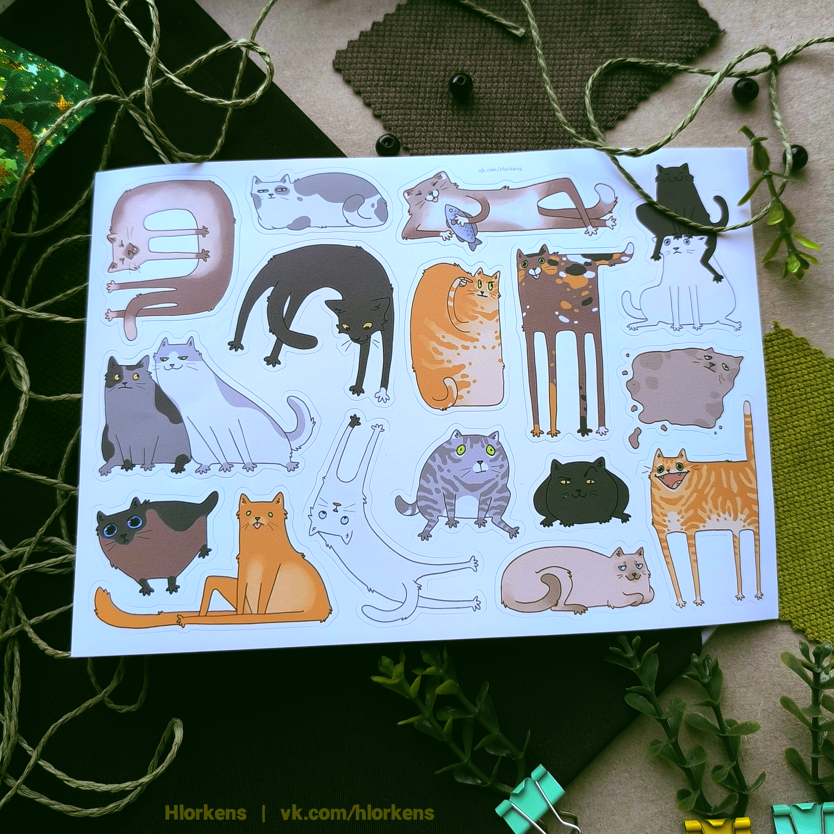 Стикерпак "Всратые коты" А5 винил