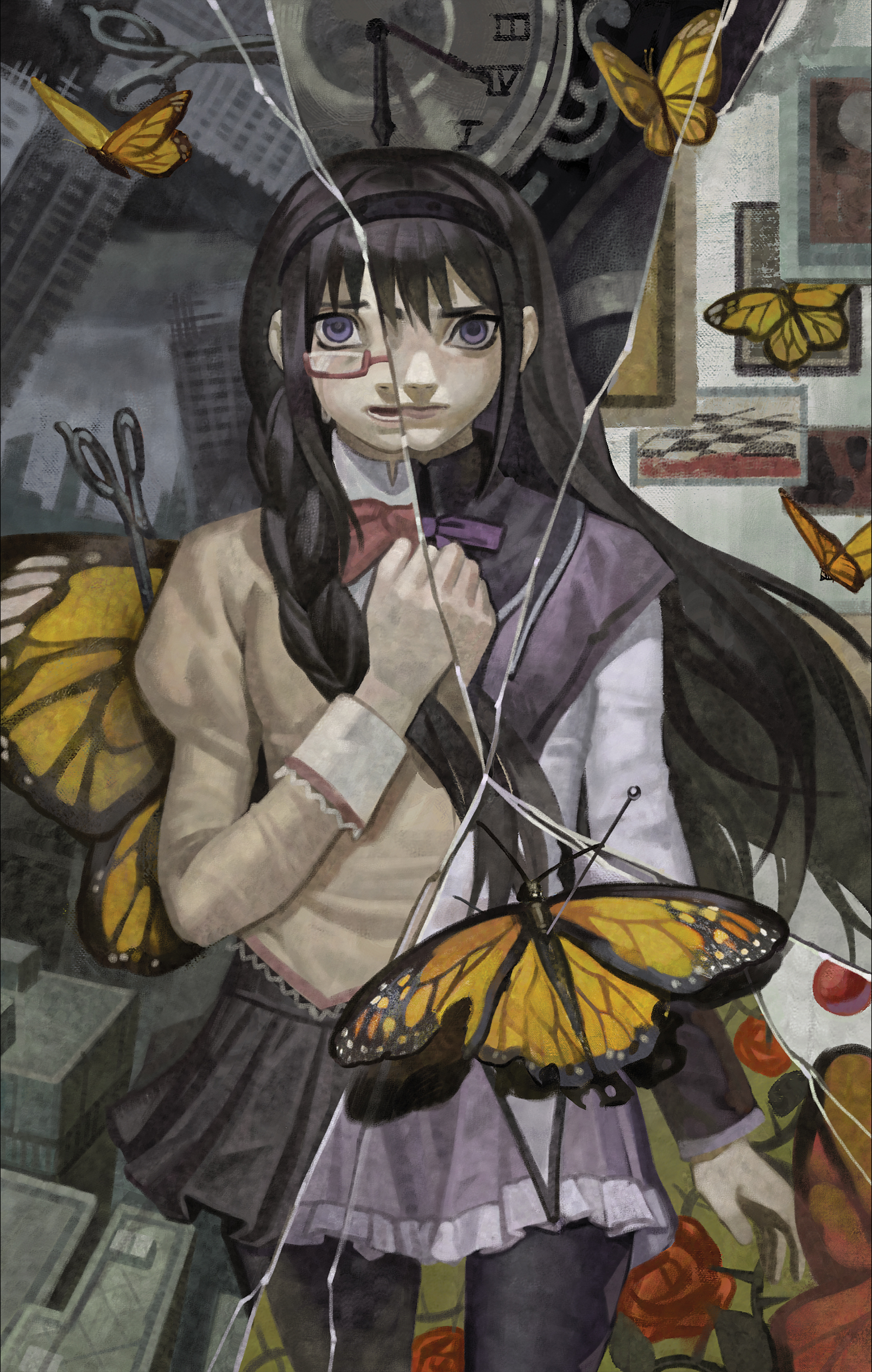 Открытка "Хомура Акеми бабочки"