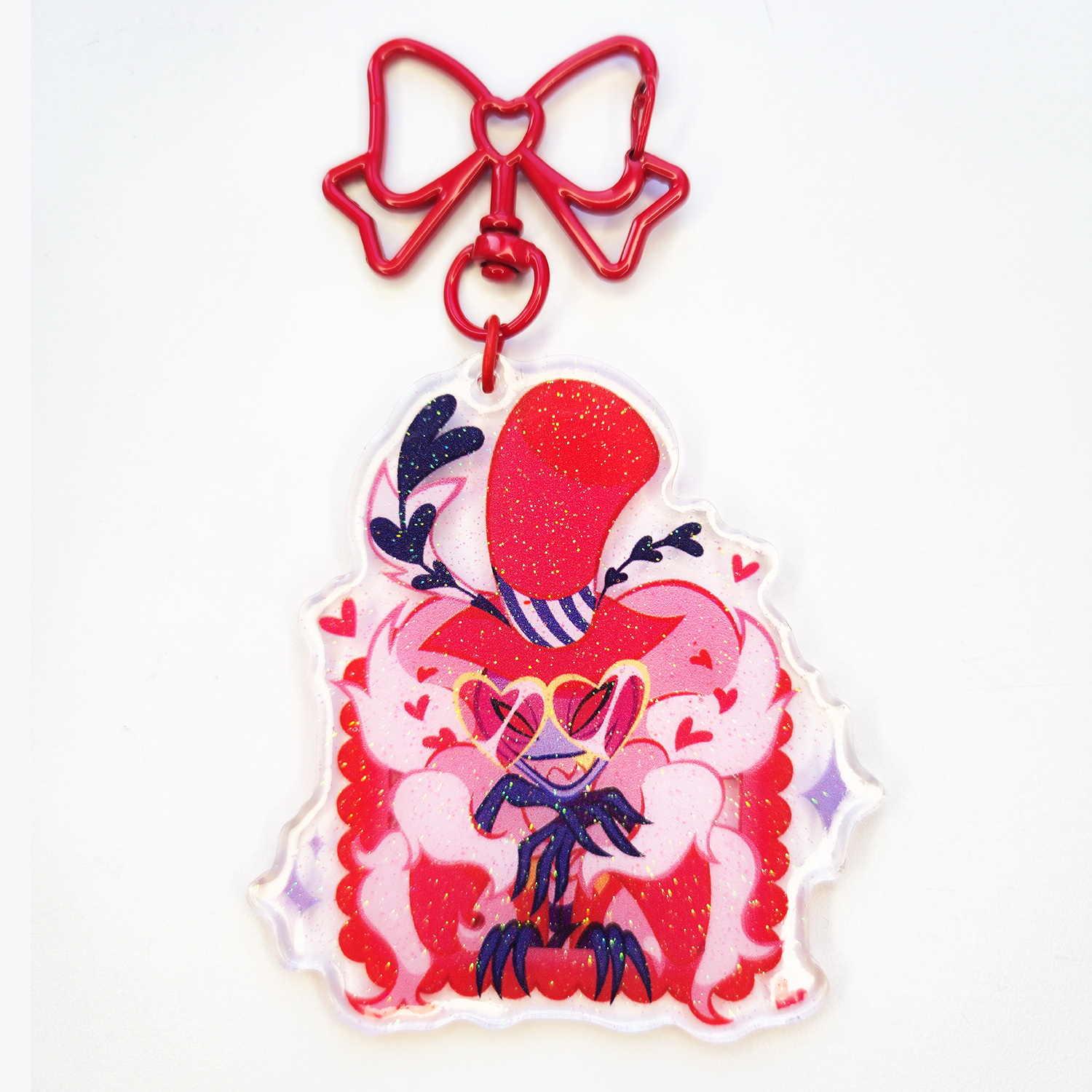 Брелок Валентино УФ смола с блёстками