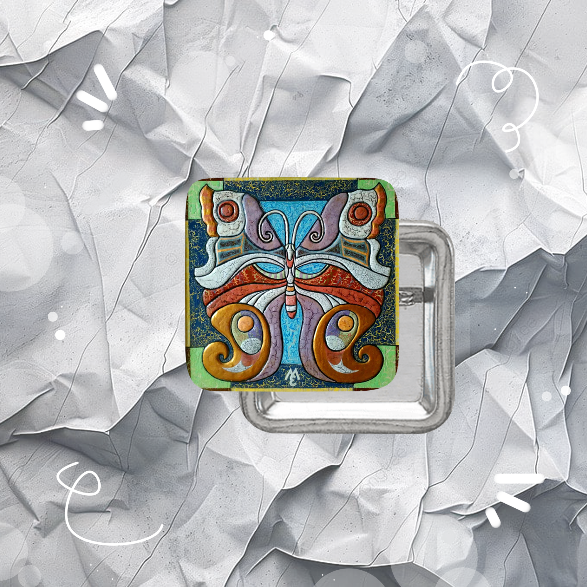 Значок 37мм “Баточка” (битое стекло)