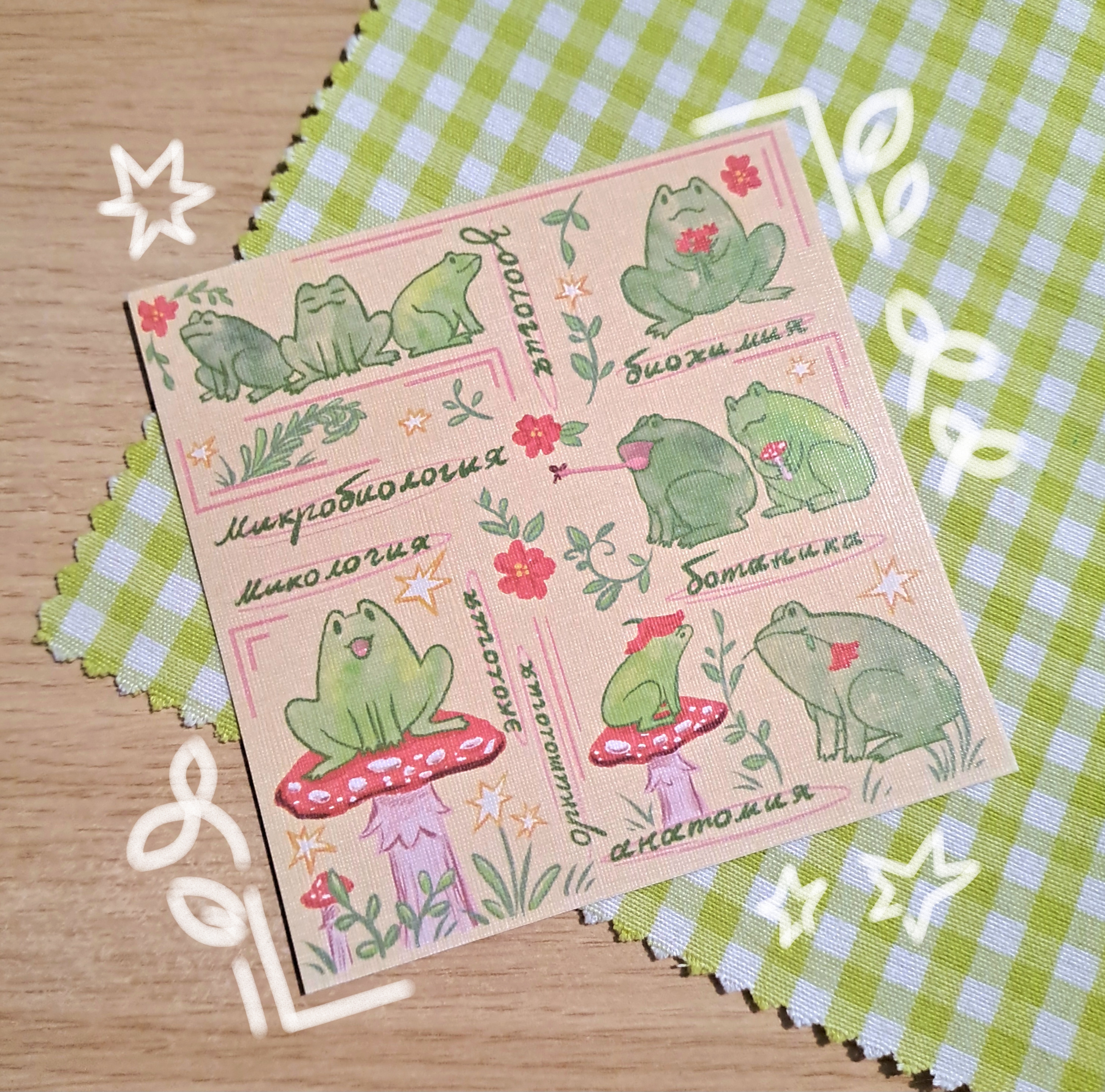 Принт "Лягушки и биология"