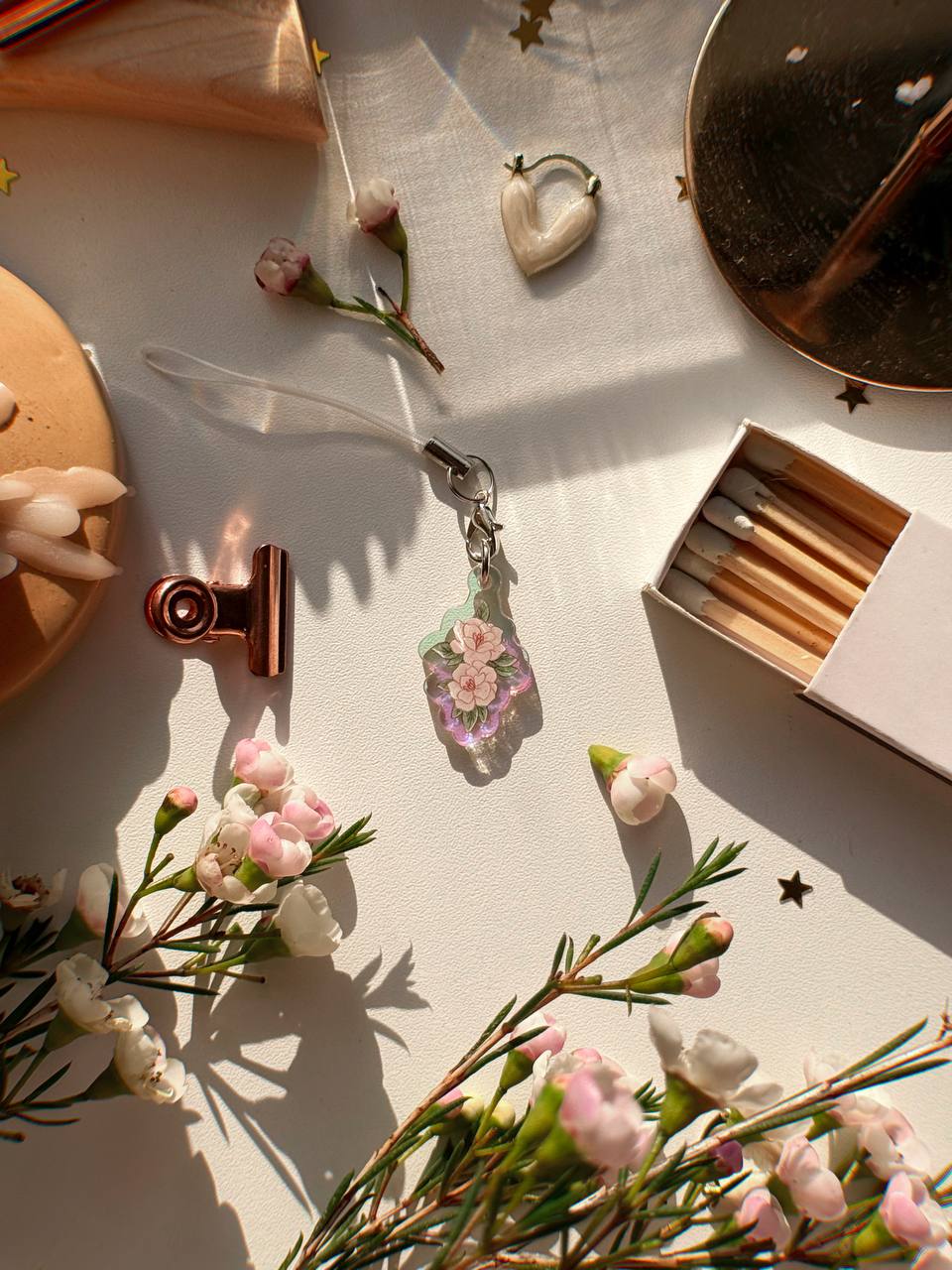 Брелок Цветочки (жемчуг)