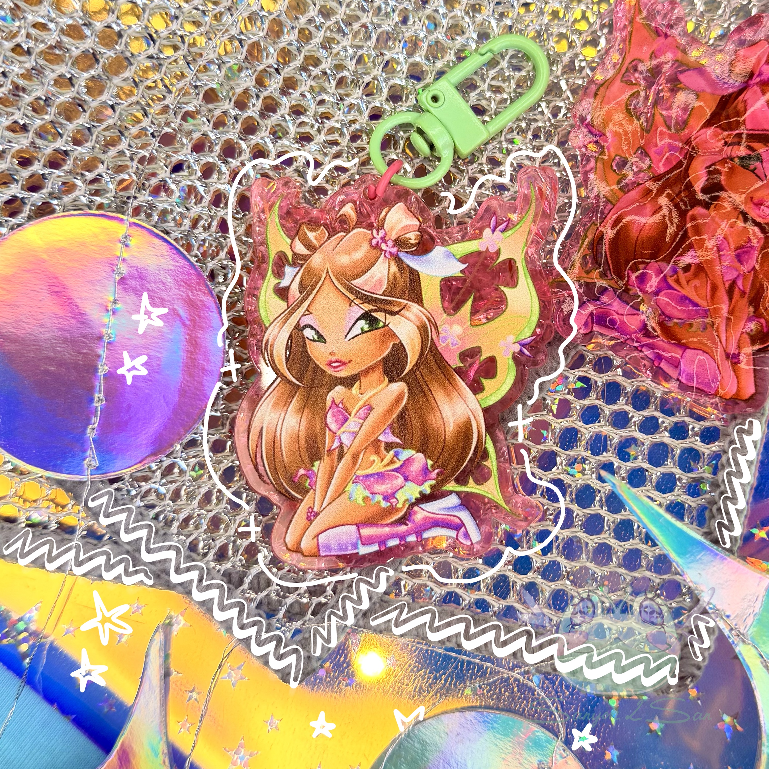 Брелок Винкс, ФЛОРА водный акрил, 6 см