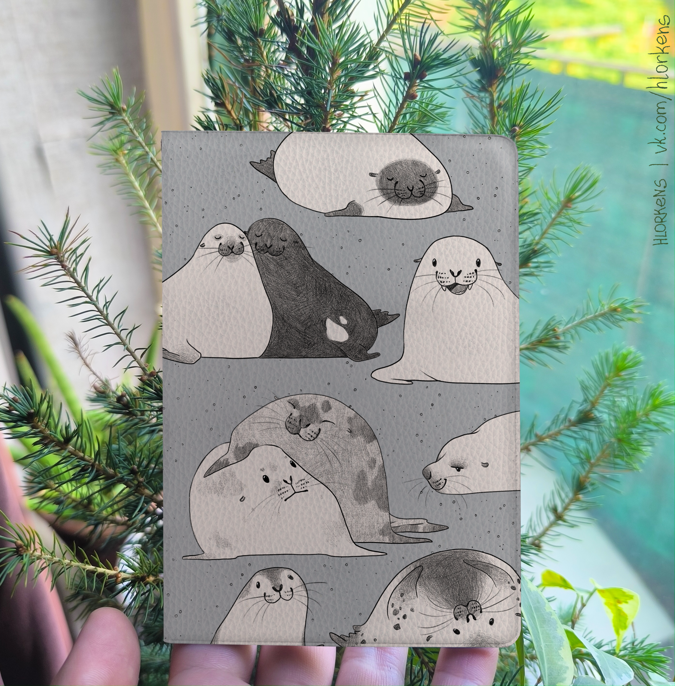 Обложка на паспорт "Тюлени"