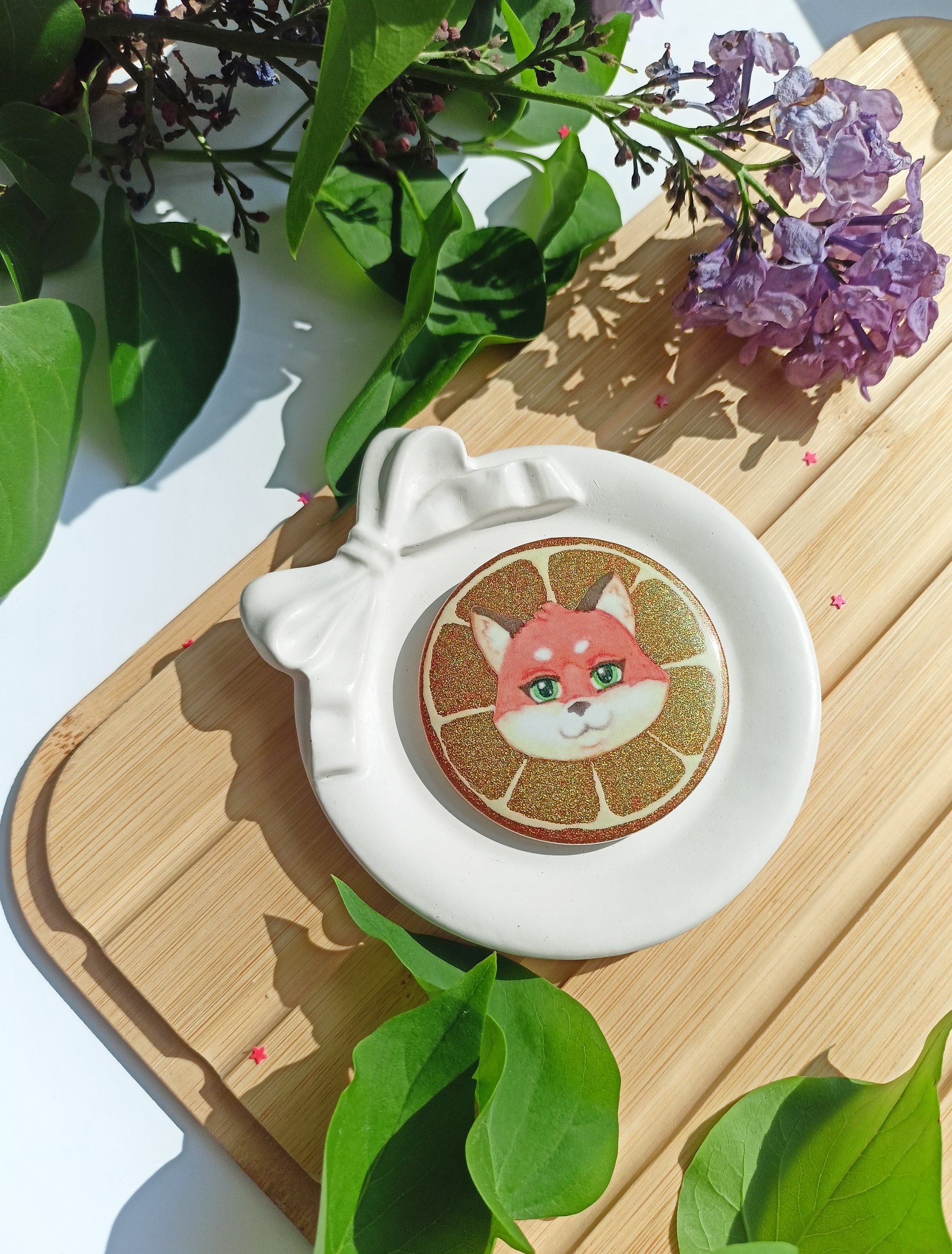 Значок апельсинка фольга