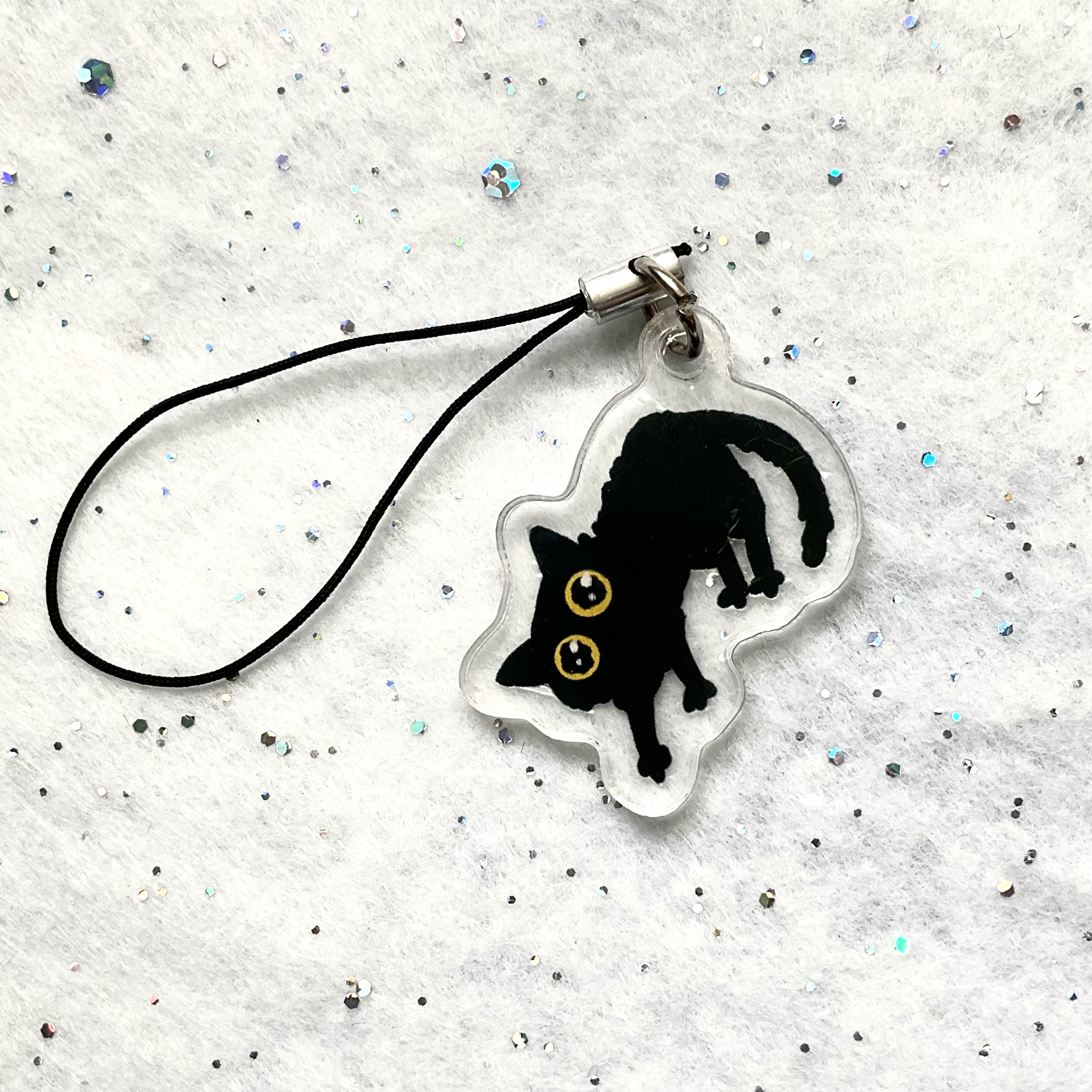 Брелок чёрная кошка