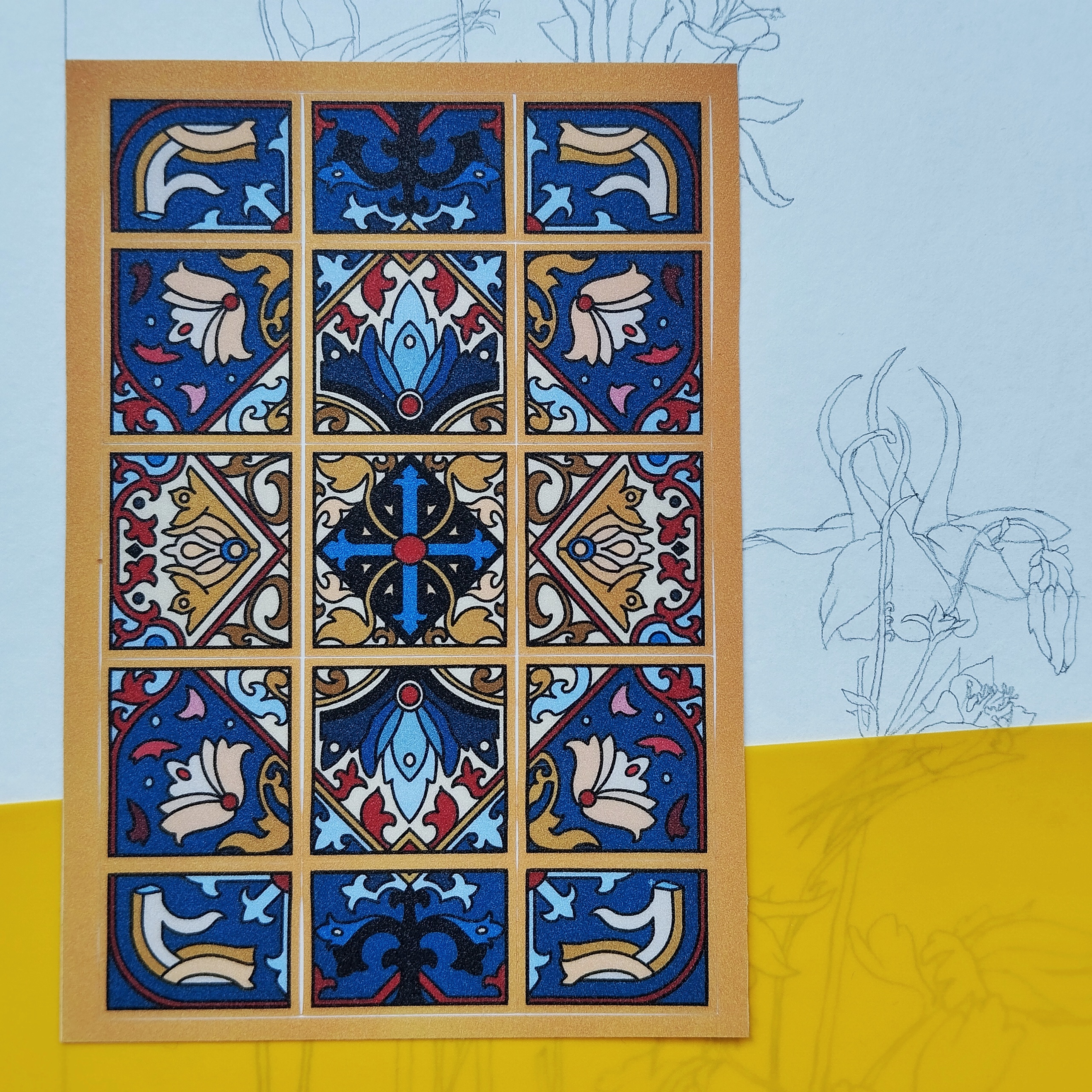 Мозаика желтая а6