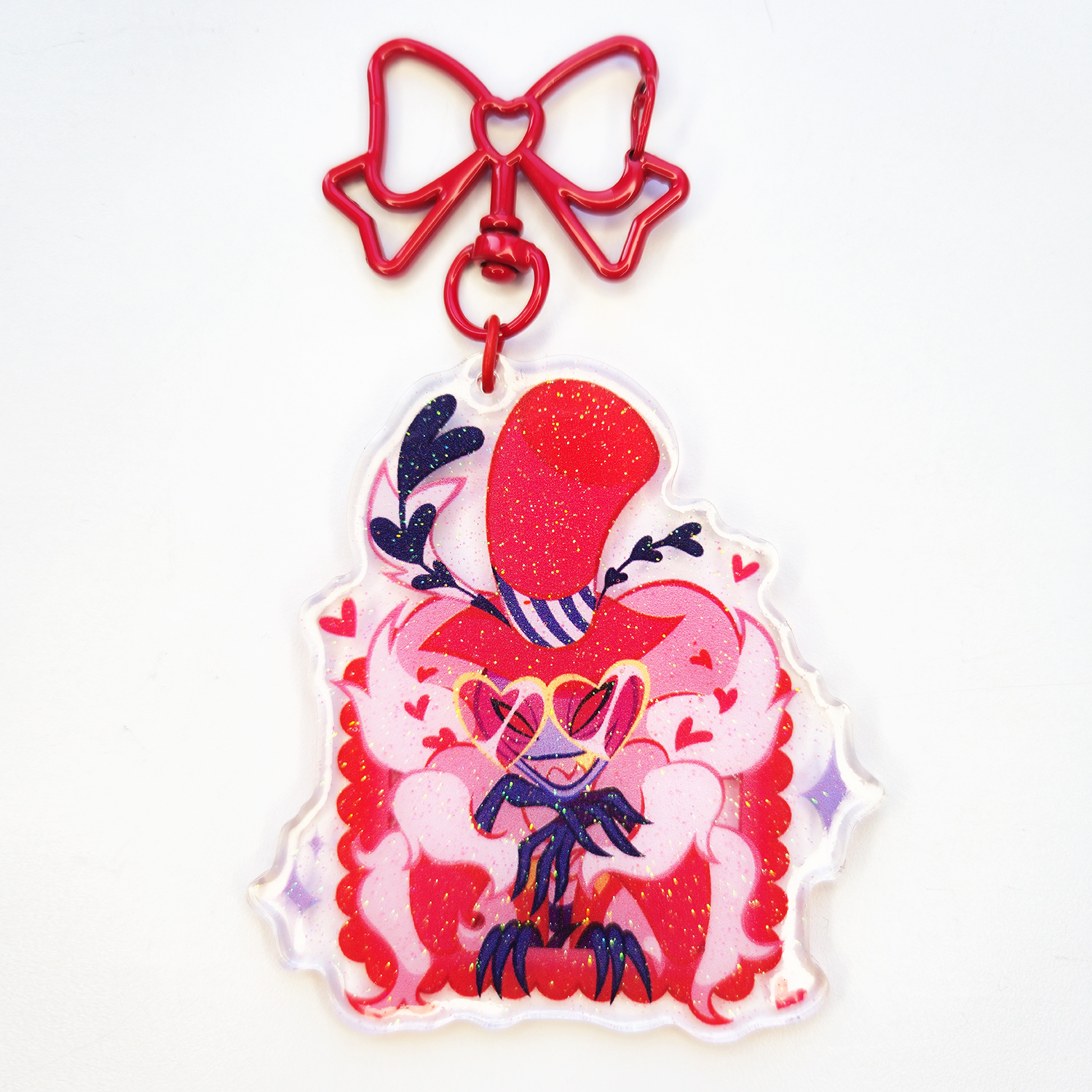 Брелок Валентино УФ смола с блёстками