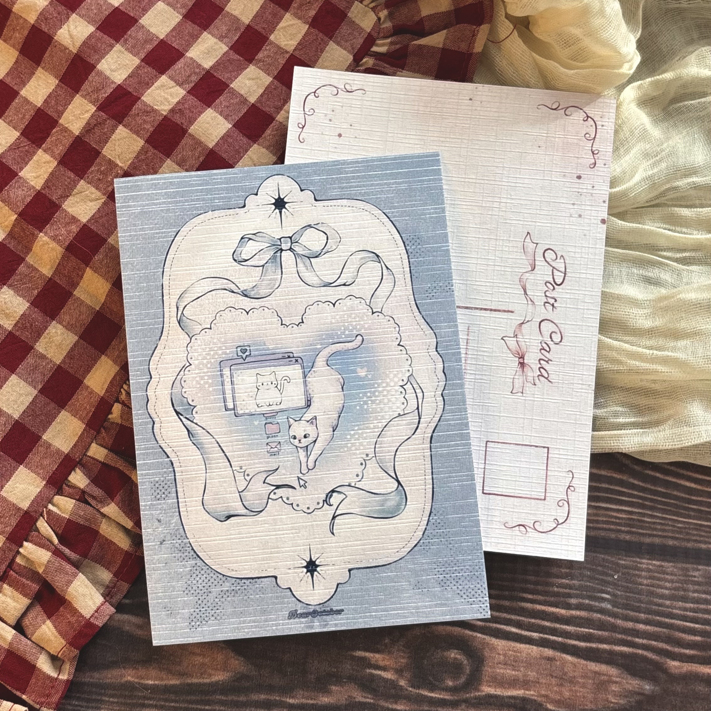 Открытка "Голубая кошка"