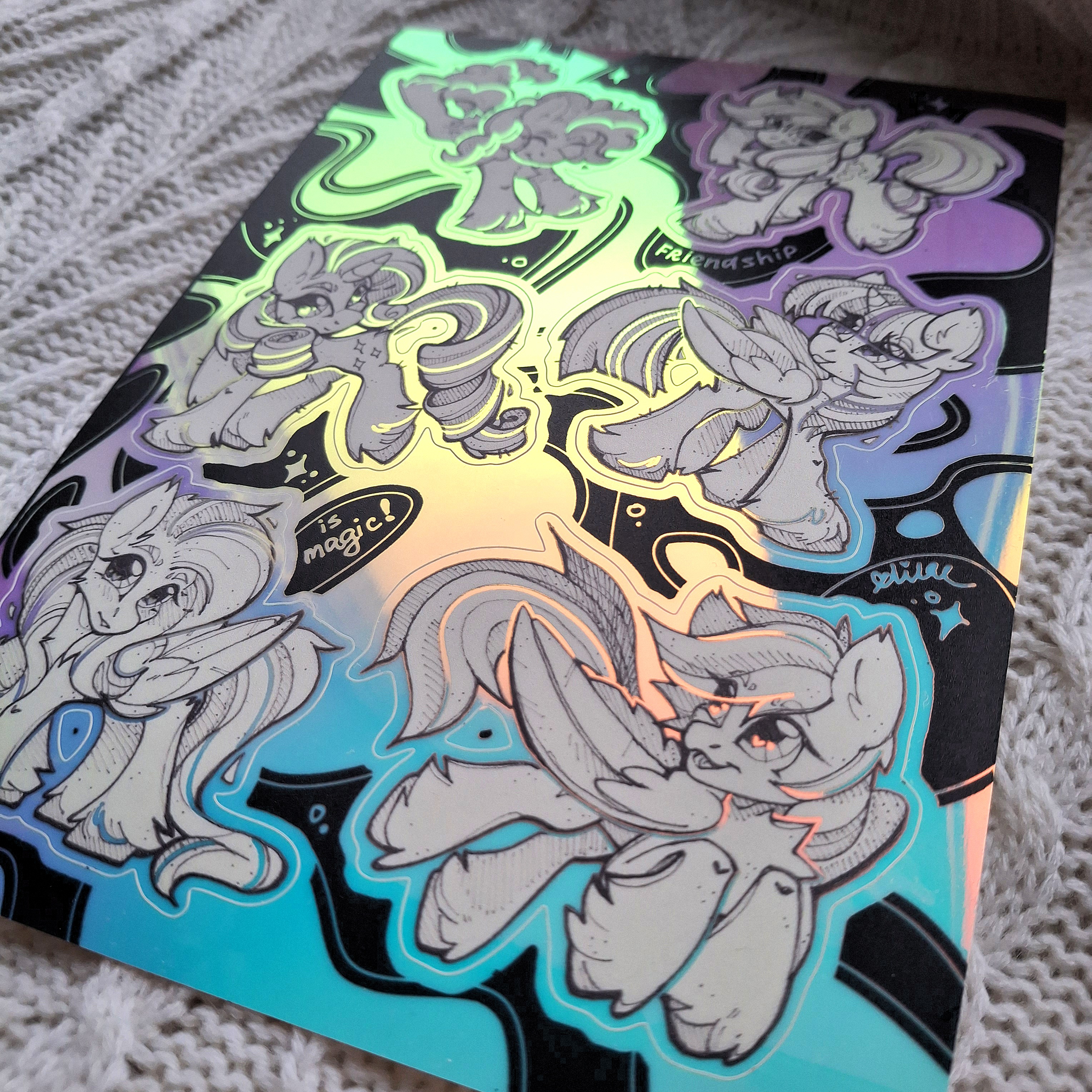 Стикерпак жемчужный и светящийся в темноте Friendship is Magic 15 лет