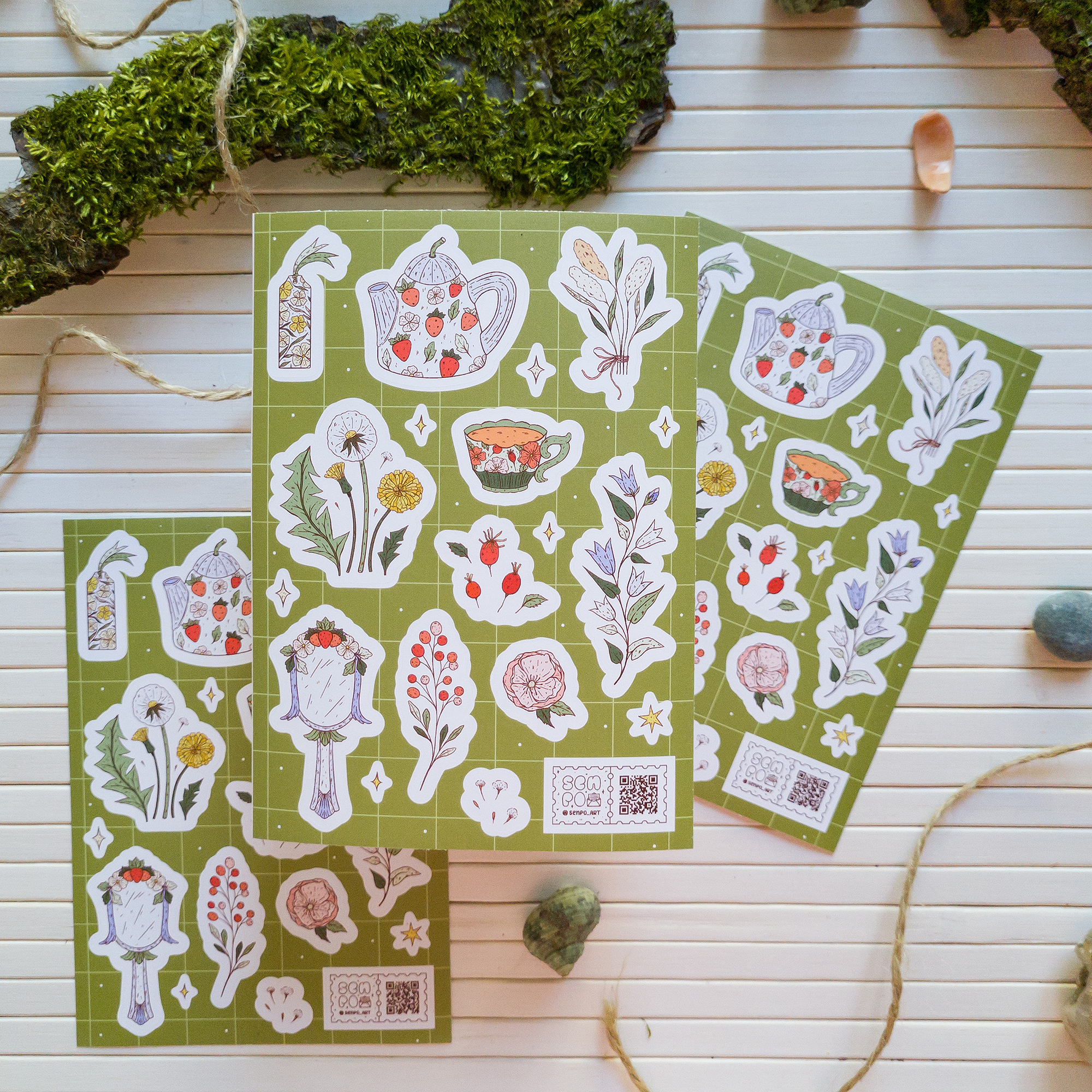 Стикерпак Утро в саду