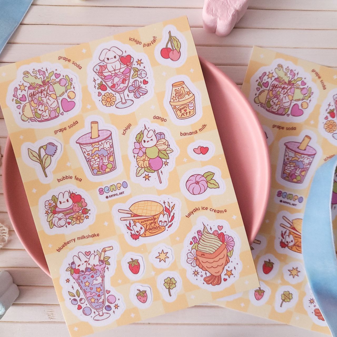 Стикерпак Усаги Кафе