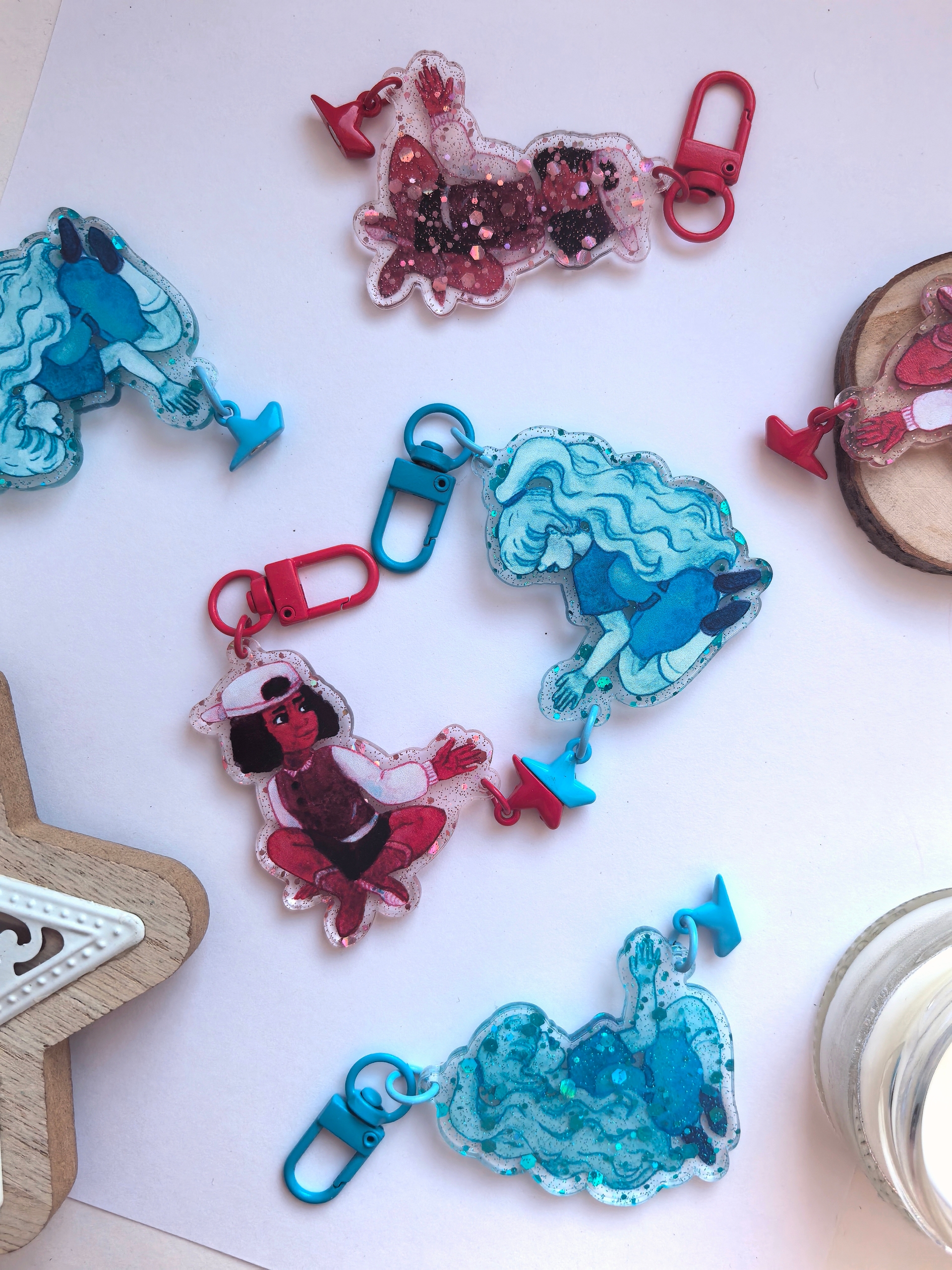 Парные брелочки Рубин и Сапфир