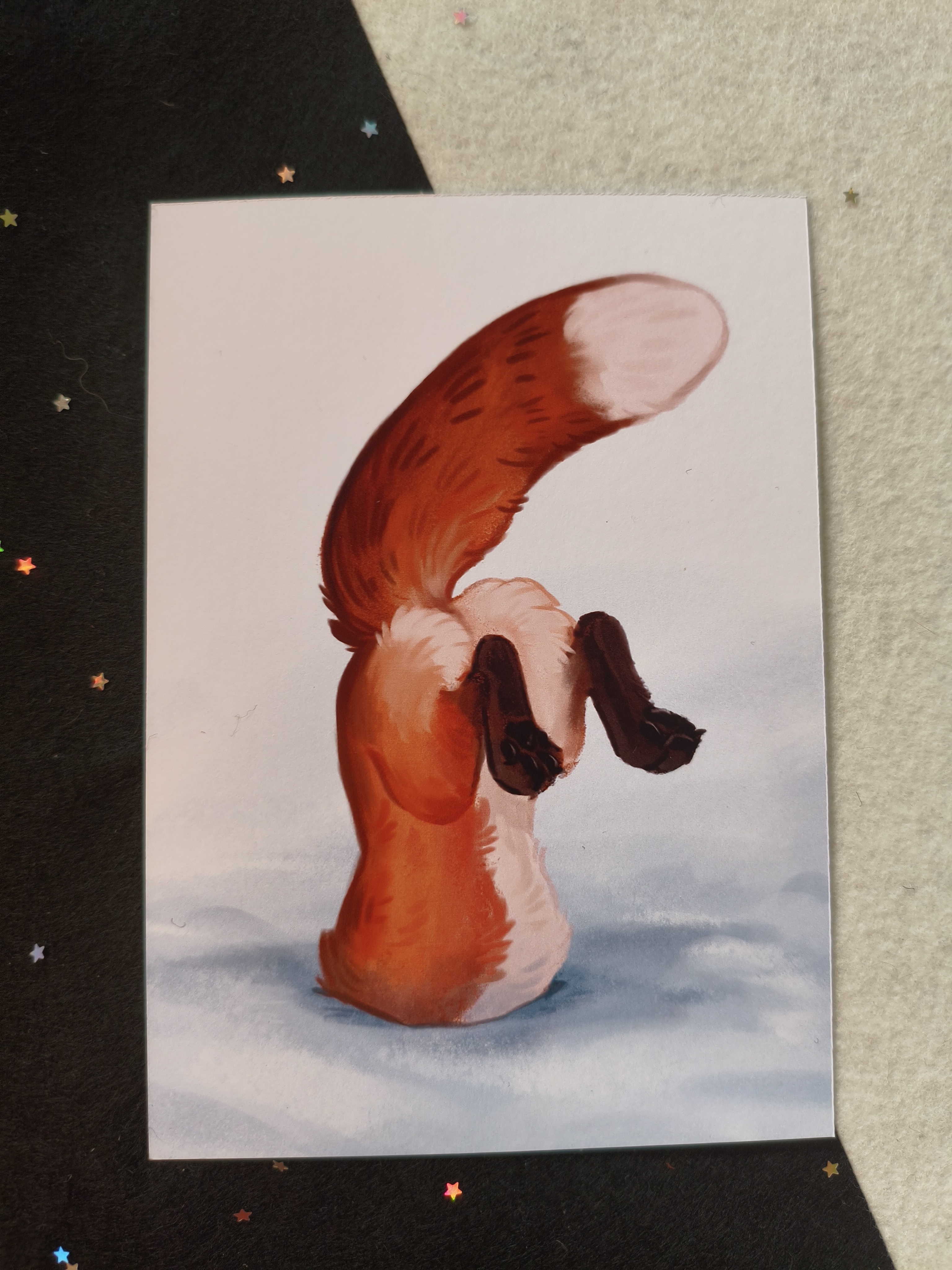 Открытка лисья жопка