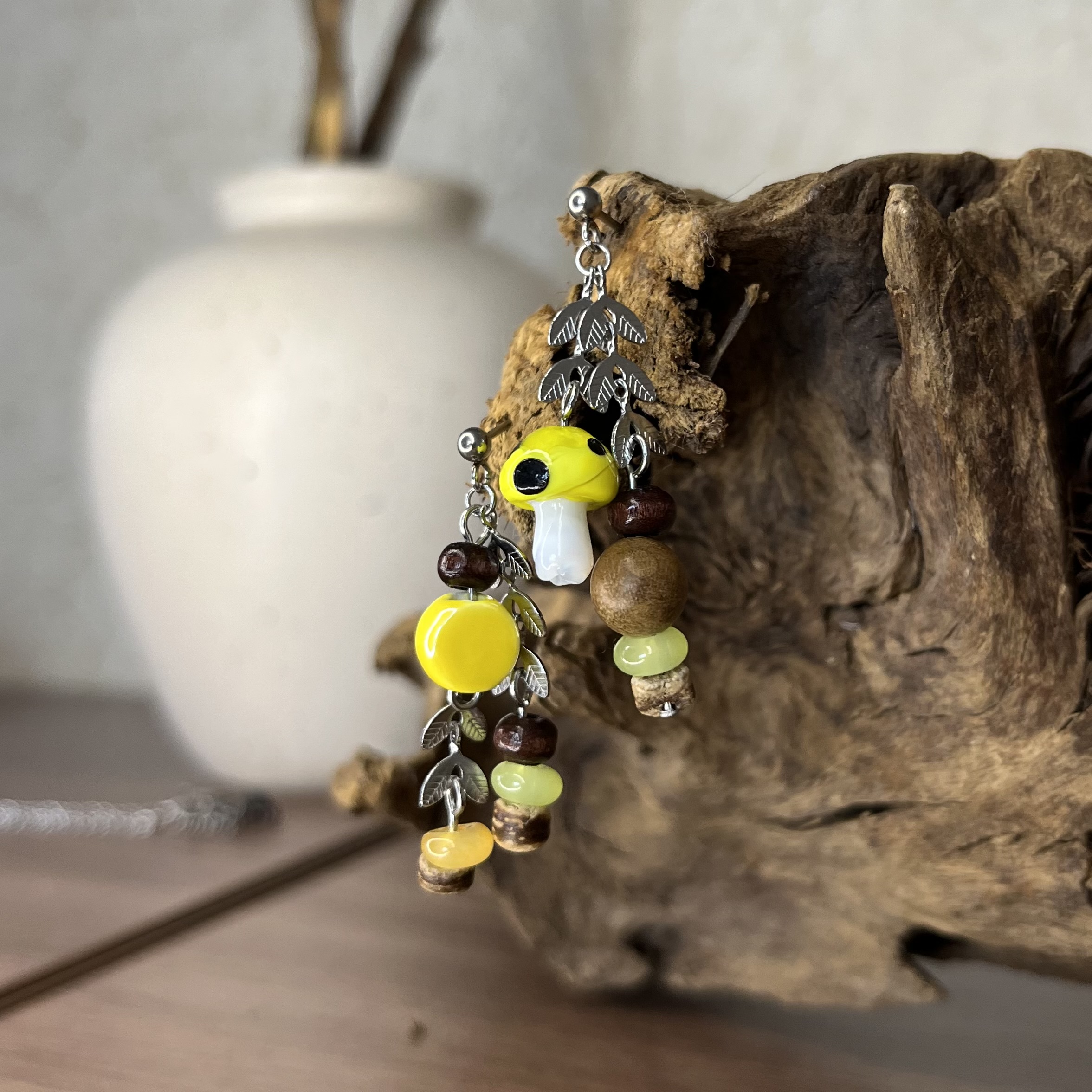 Серьги-гвоздики «Грибница»