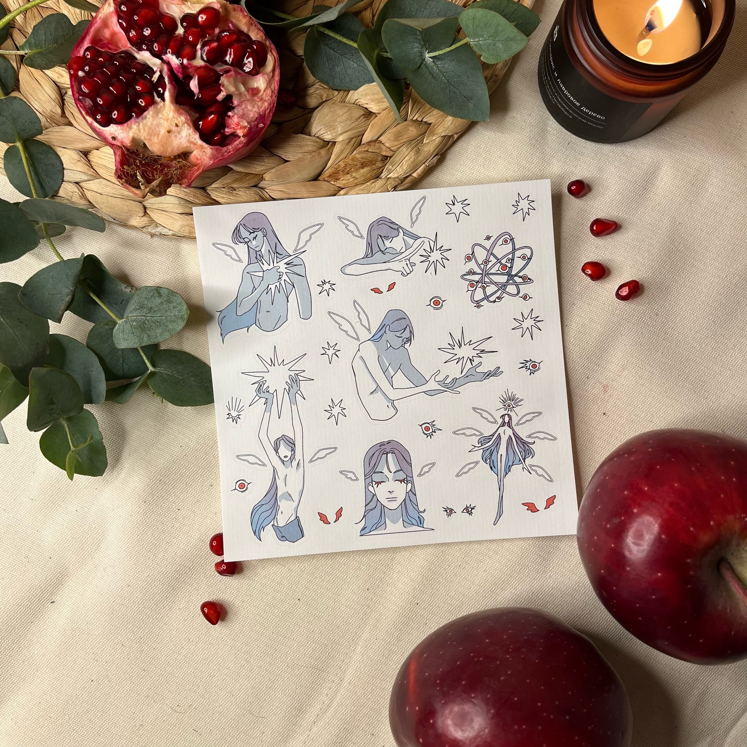 СКИДКА стикеры 15х15 ангел