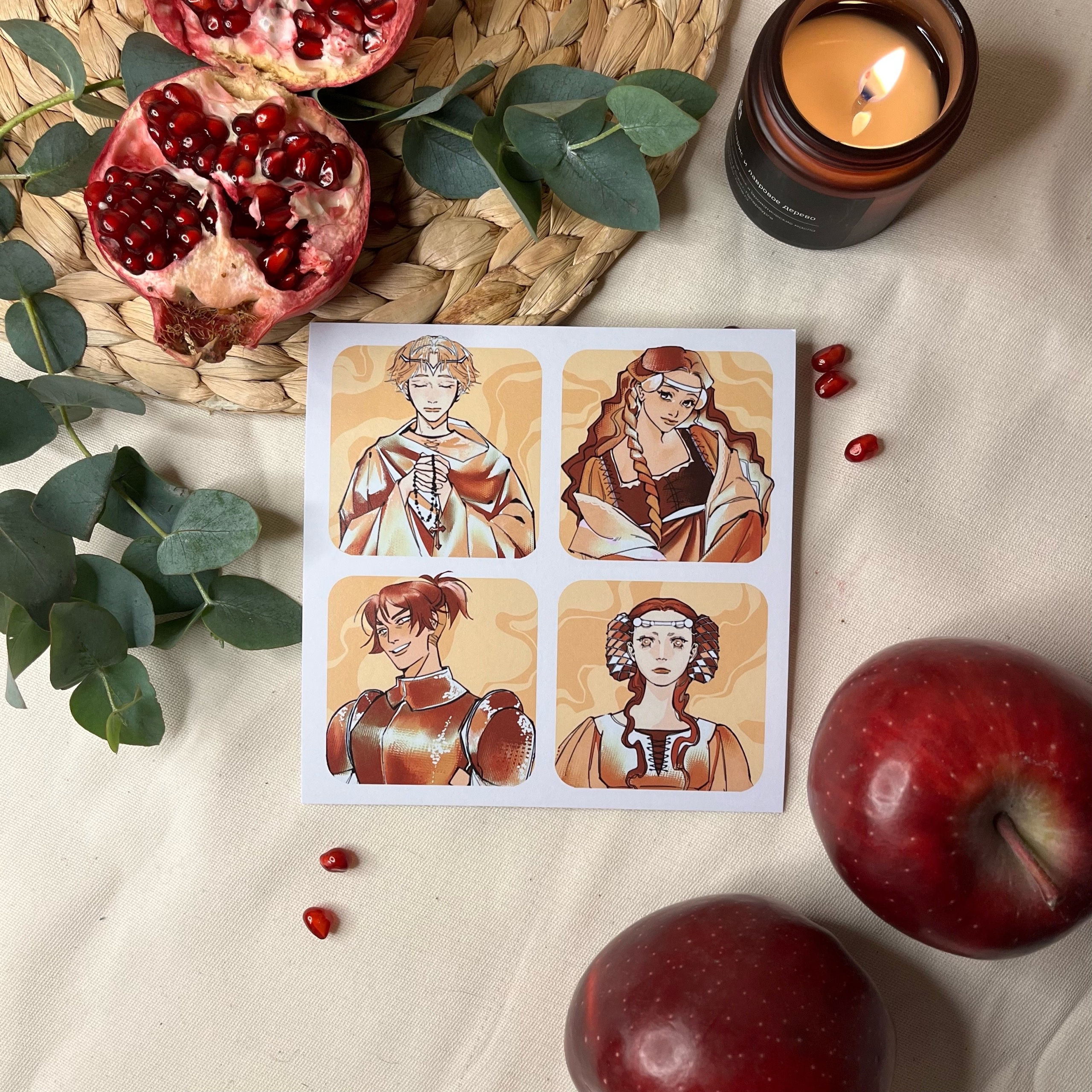 СКИДКА принт 15х15 АТЛА средневековье!версия желтый