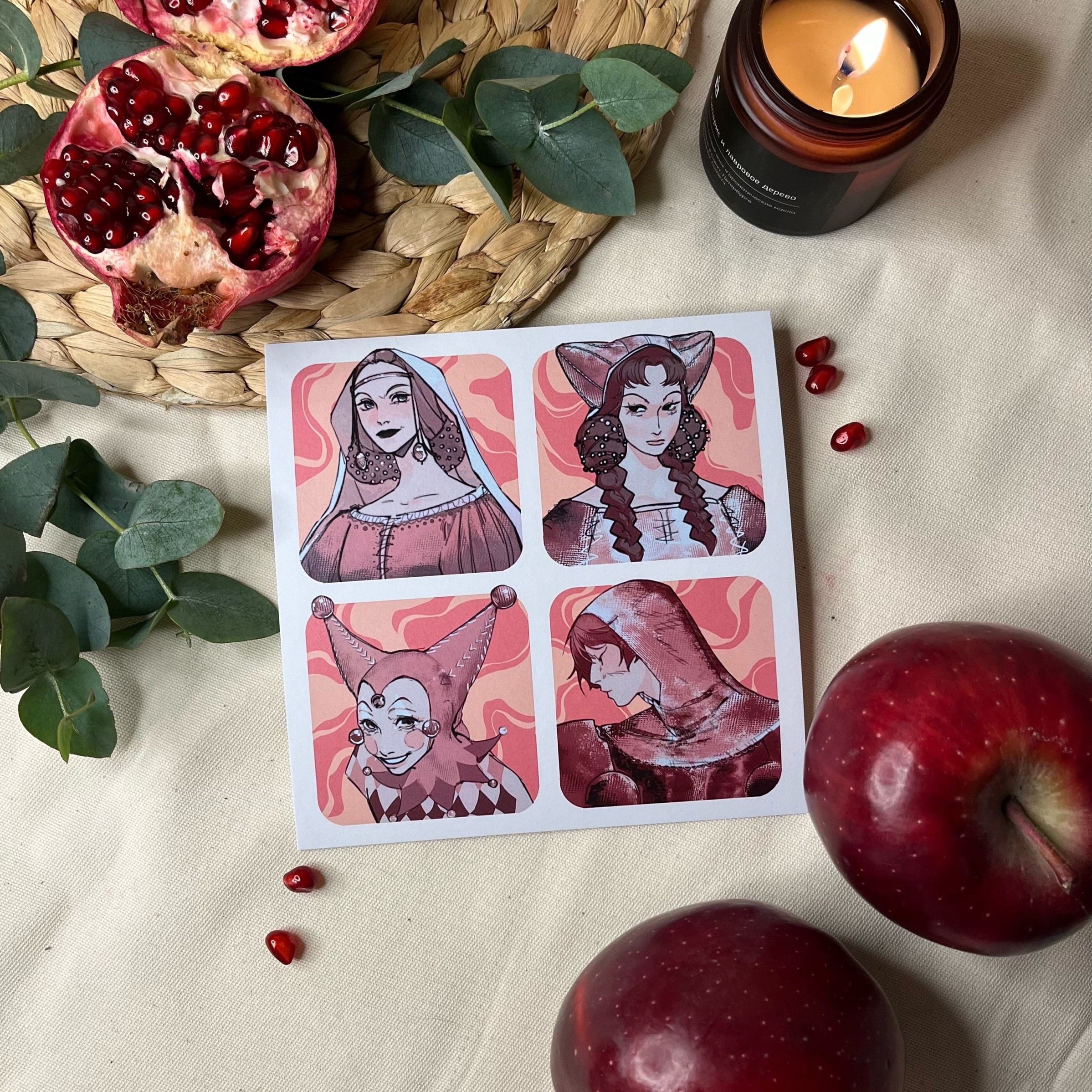 СКИДКА принт 15х15 АТЛА средневековье!версия красный