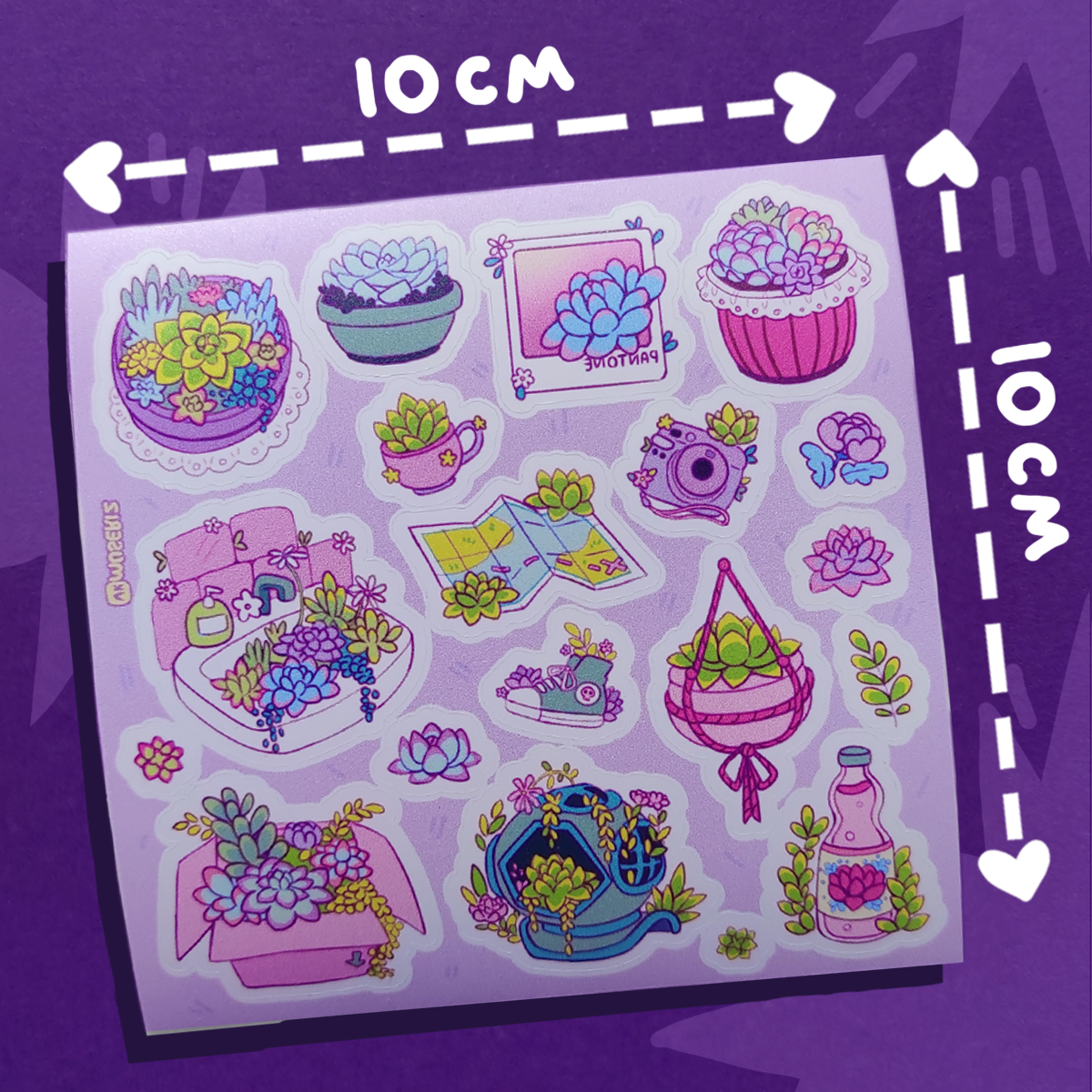 стикеры 10х10 "Суккуленты"