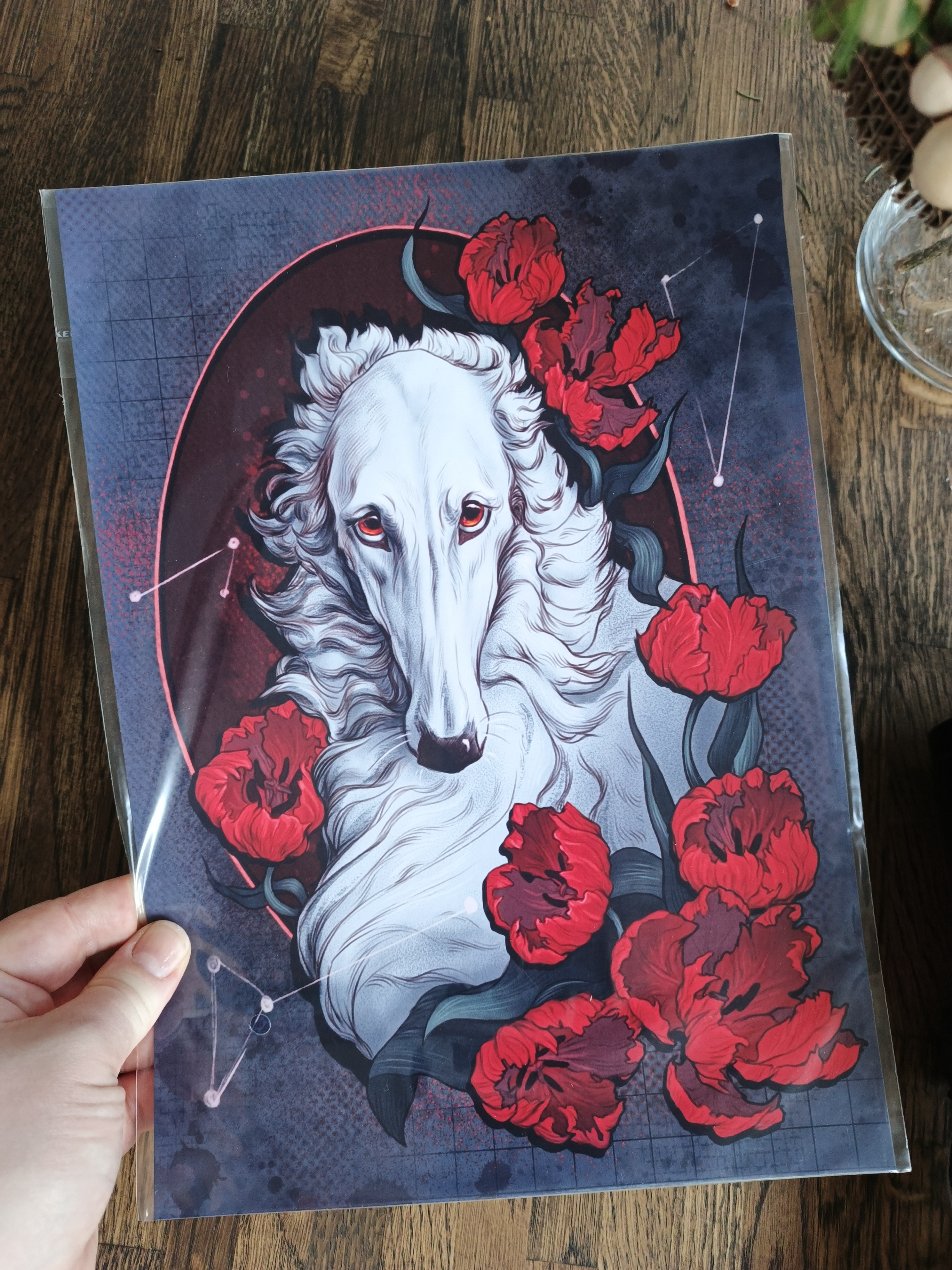 Принт А4 "Собака красная"