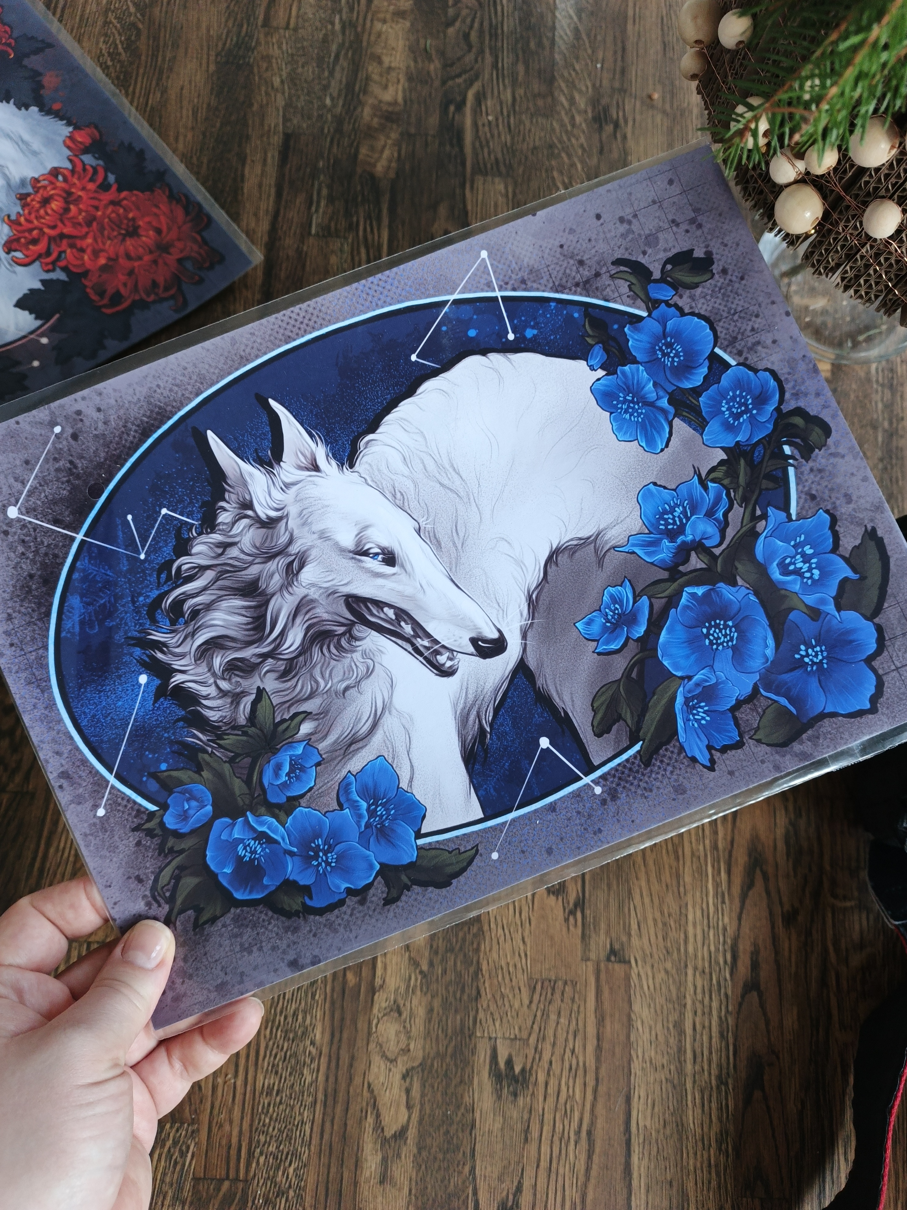 Принт А4 "Собака синяя"