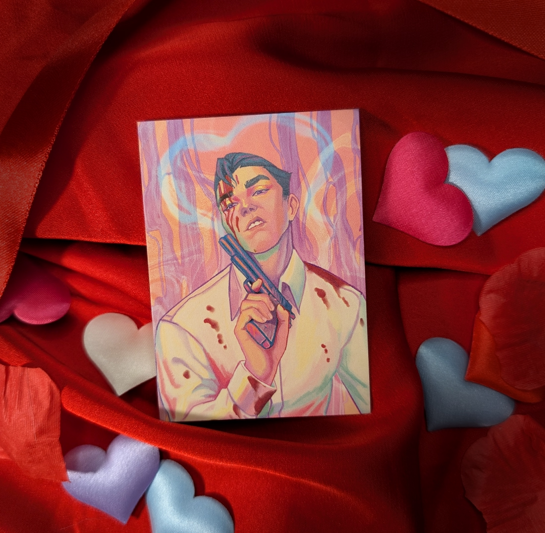 Карточка с пистолетом