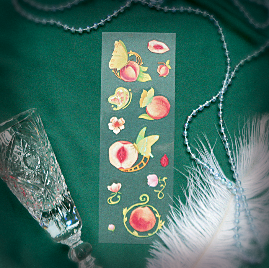 Наклейки персик улун