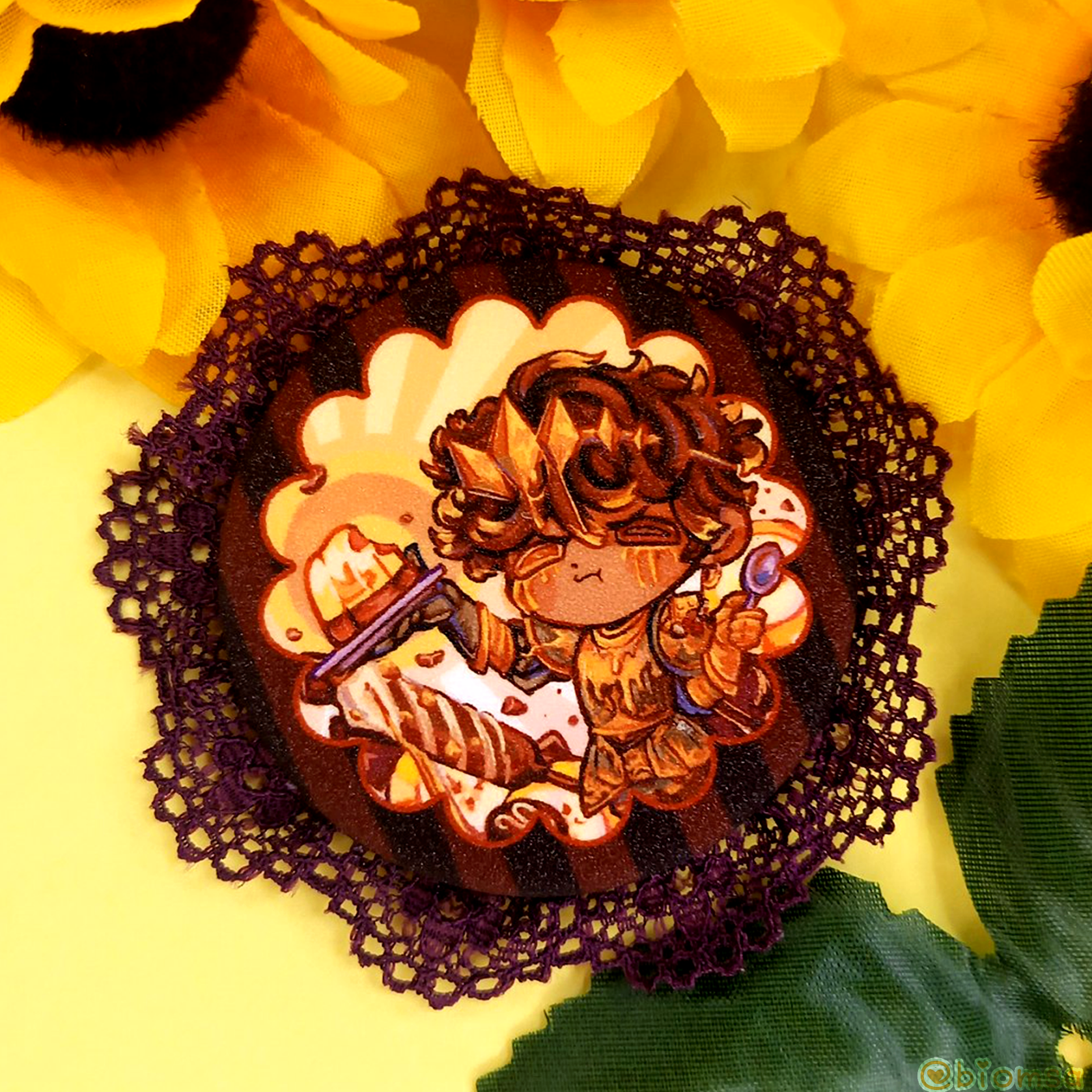 Значок 50 мм сахар Ганджи Лава Торт