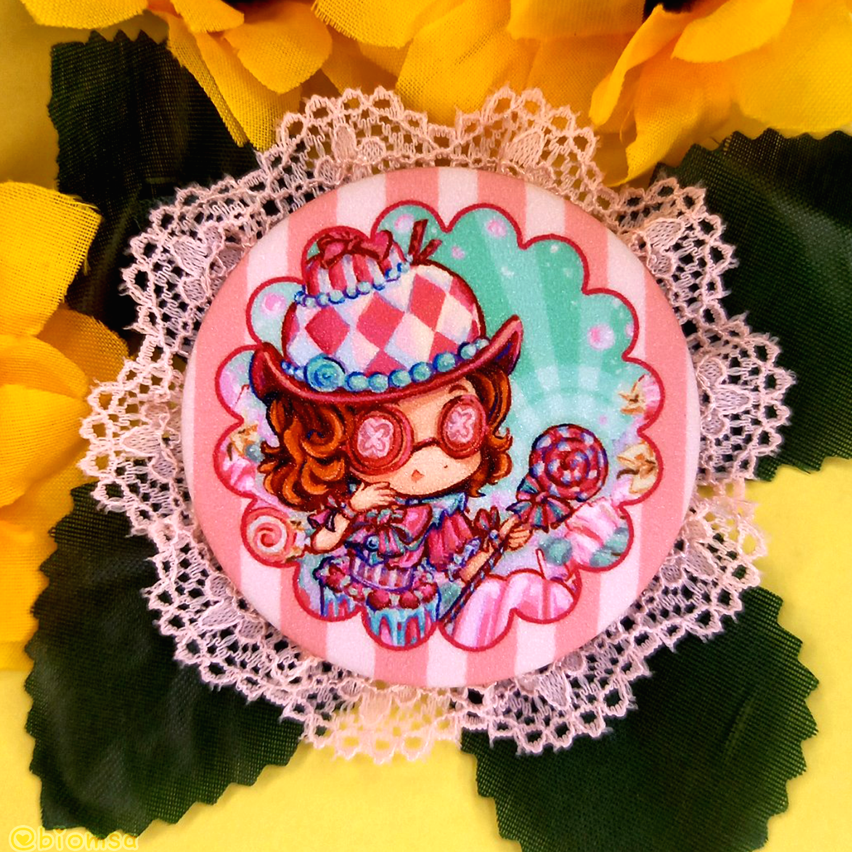 Значок 50 мм сахар Хелена Роз Торт