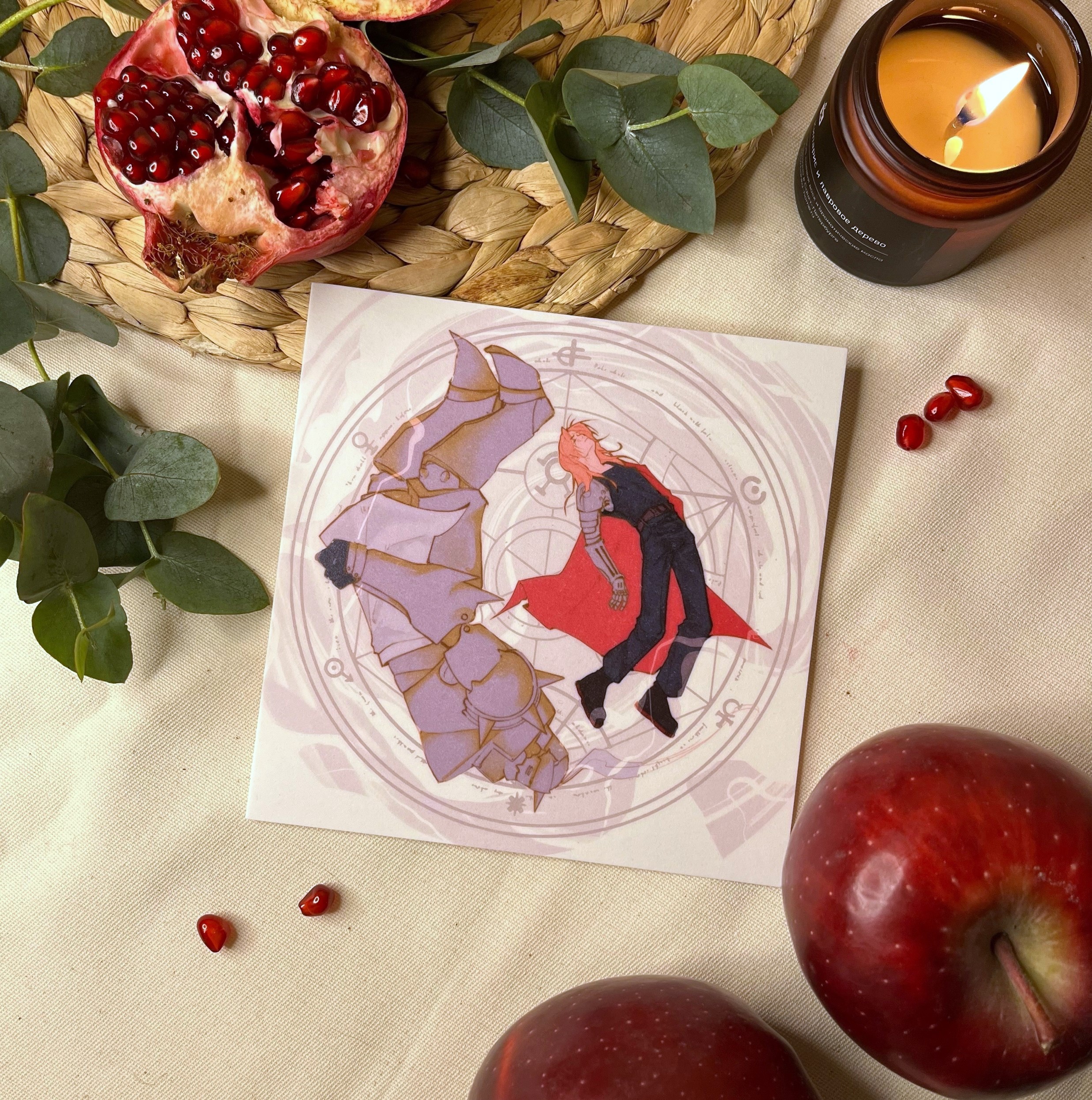 принт 15х15 СТАЛЬНОЙ АЛХИМИК элрики круг преобразования