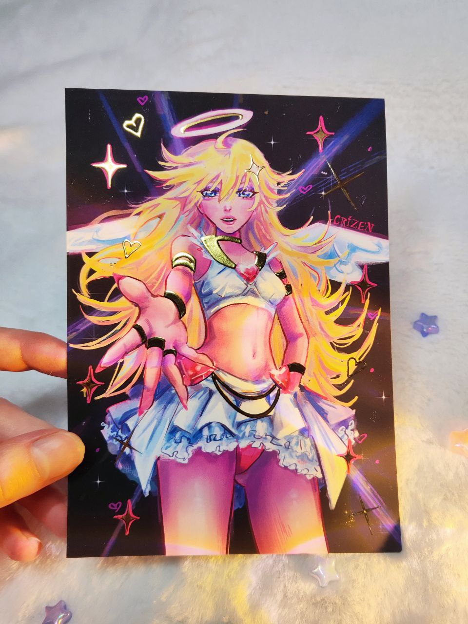 Открытка золотая фольга труська