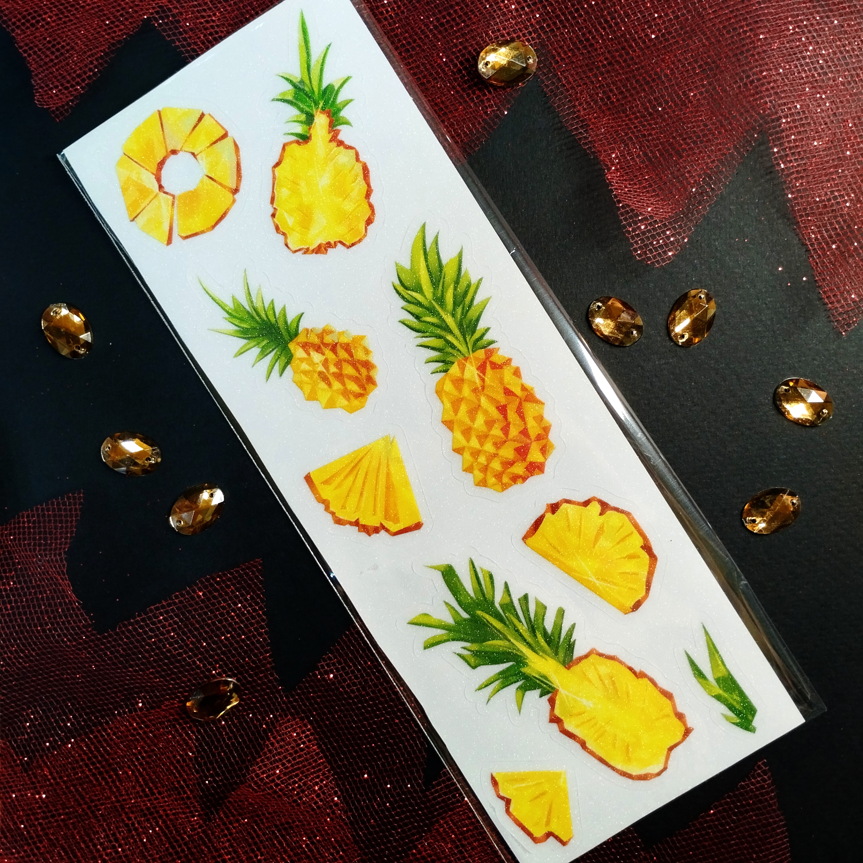 Наклейки ананас сахар