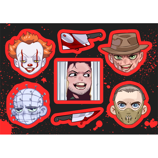 Стикеры А6 Фильмы ужасов