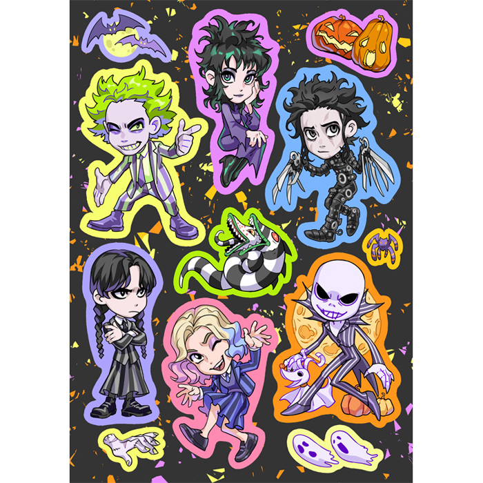 Стикеры А5 Бёртон