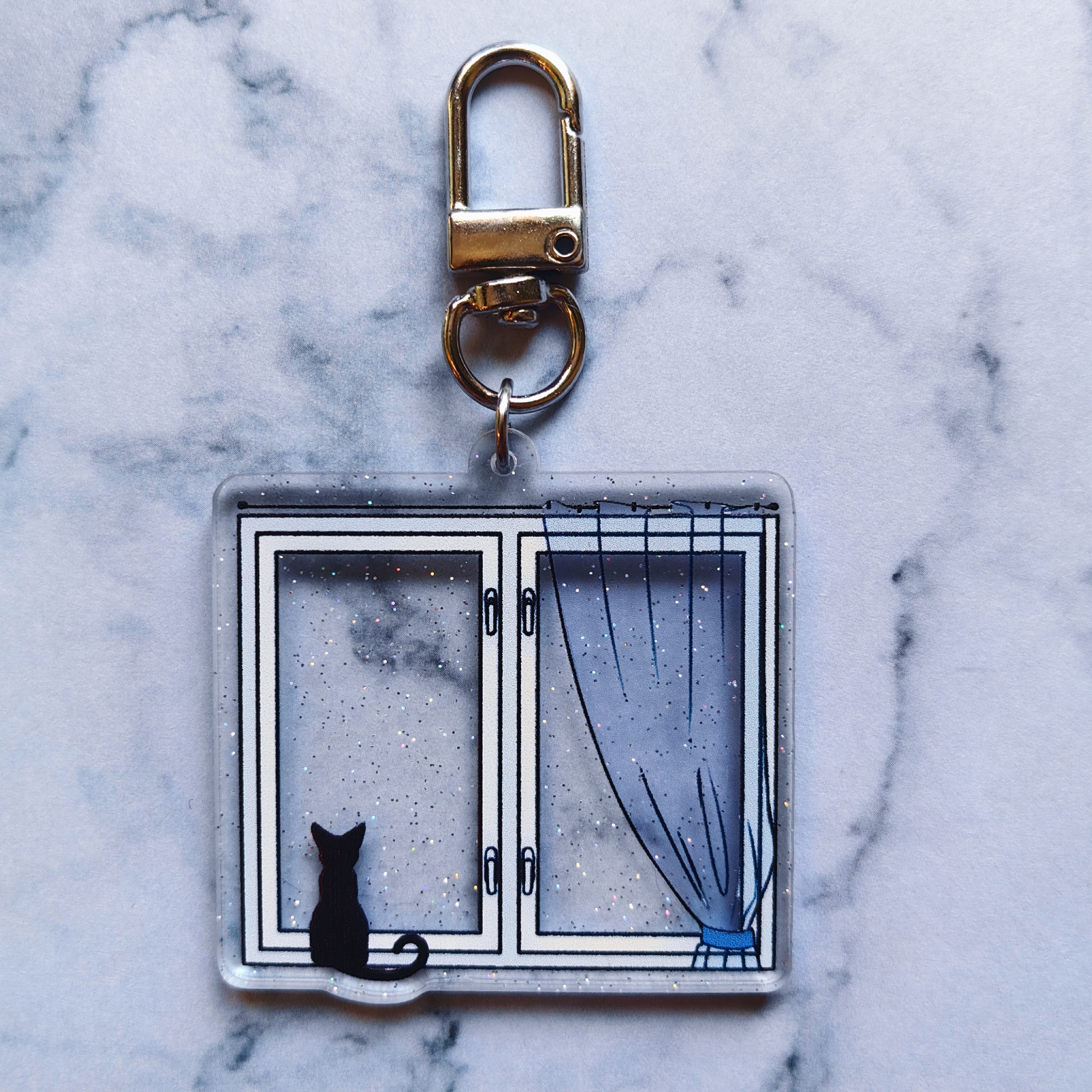 Брелок Кот на окне